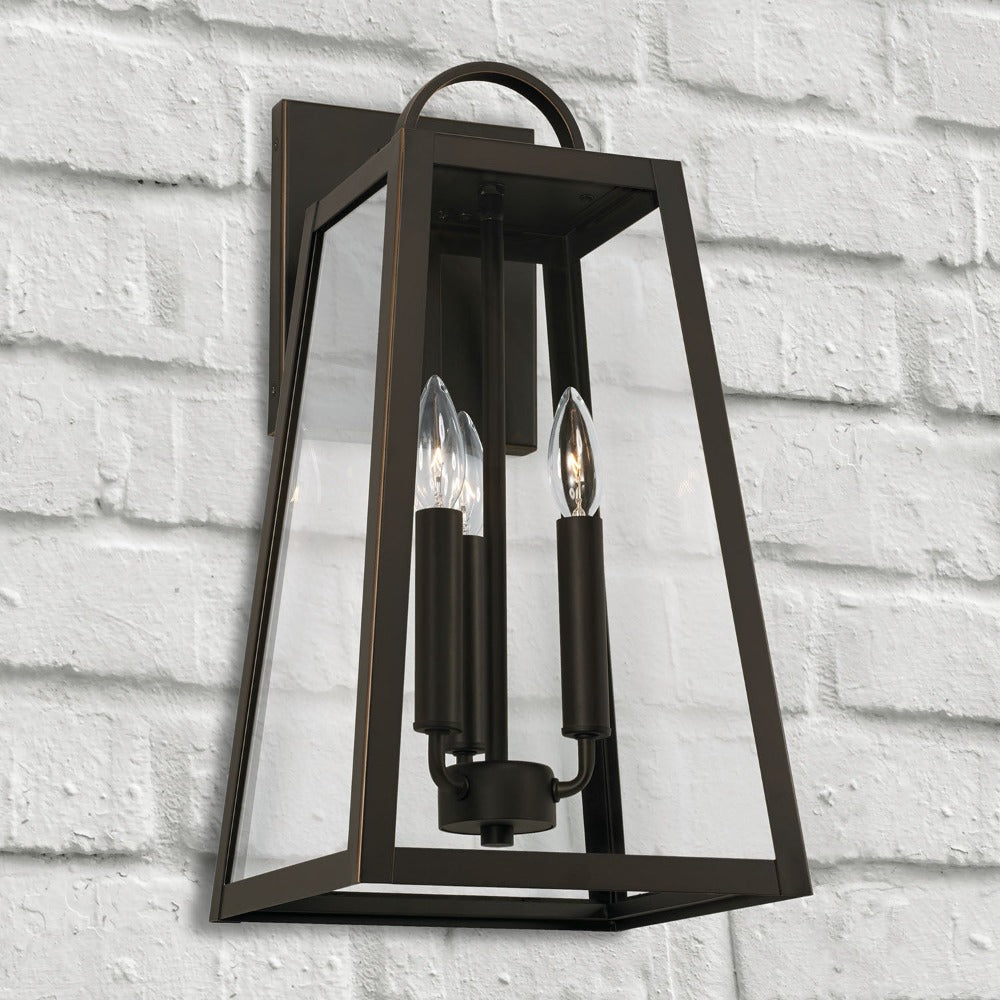 Andrew Outdoor Wall Lantern - Waterproof LED Porch Light with Motion Sensor, Dusk to Dawn Lighting for Patio, Garden, Front Door & Backyard (Black)