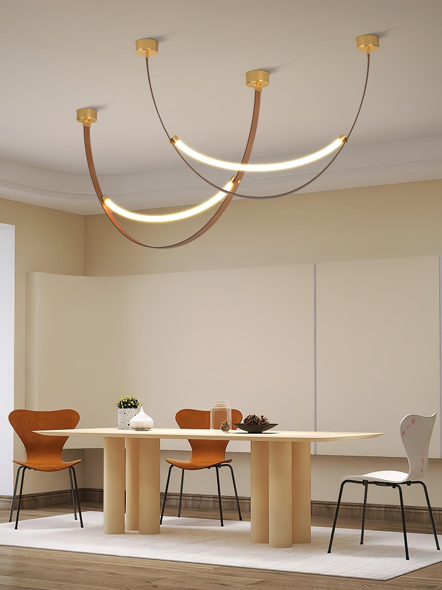 Modern Adjustable Belt Pendant Lamp - Industrial Style Hanging Light Fixture for Kitchen Island, Dining Room & Bedroom Decor