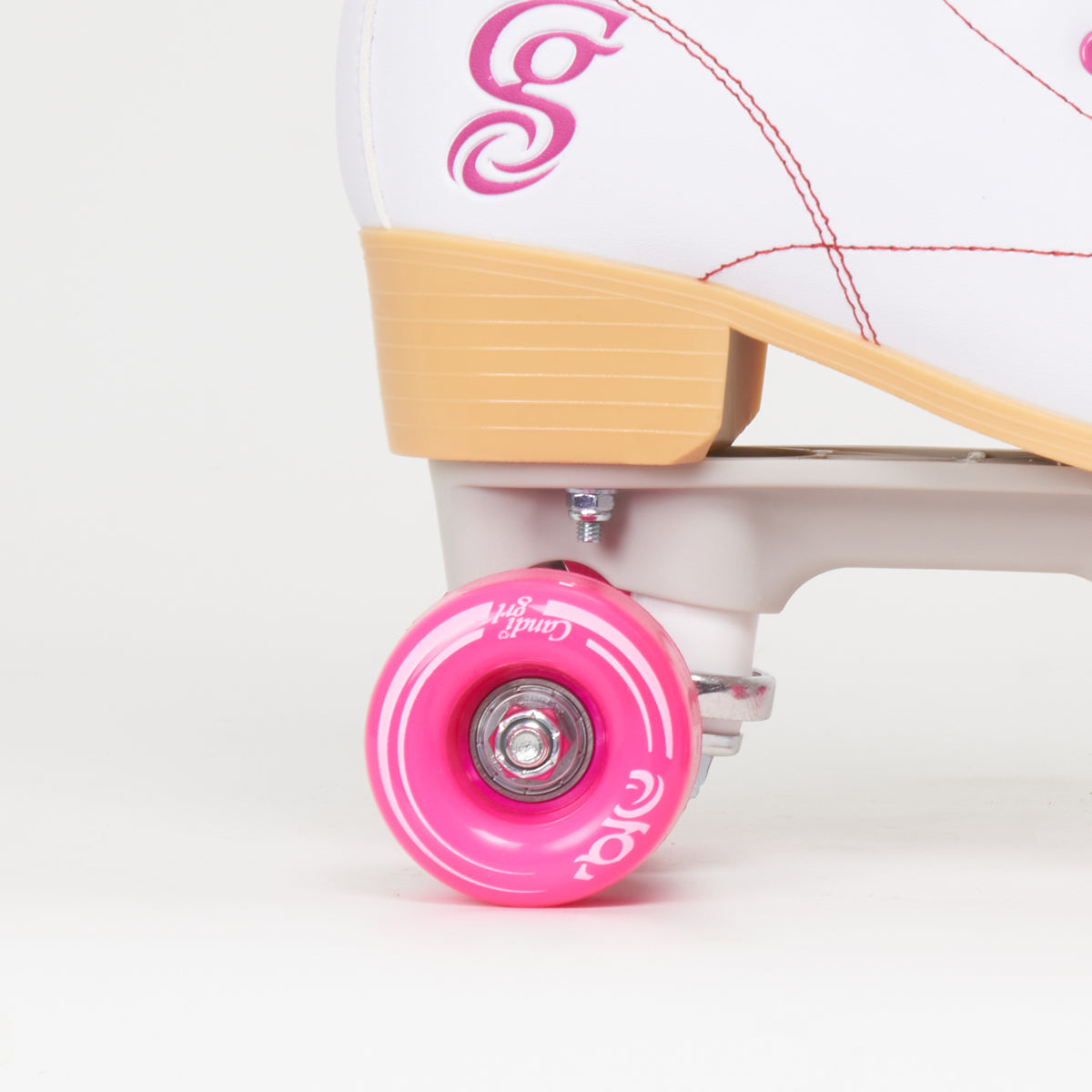 Candi Grl Sabina Roller Skates for Women - White & Pink Quad Skates for Outdoor & Indoor Skating, Rink, Fitness & Retro Style