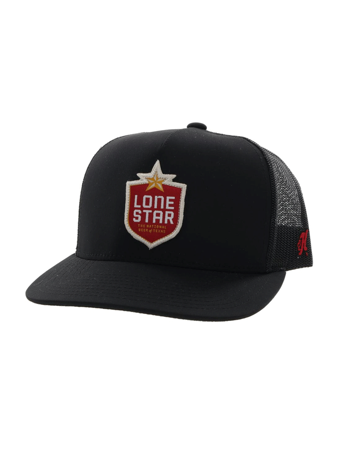 Hooey LS011T BK LONE STAR High Profile Snapback Trucker Hat - Adjustable Black Baseball Cap for Men & Women - Perfect for Outdoor Activities, Fishing, and Country Music Festivals