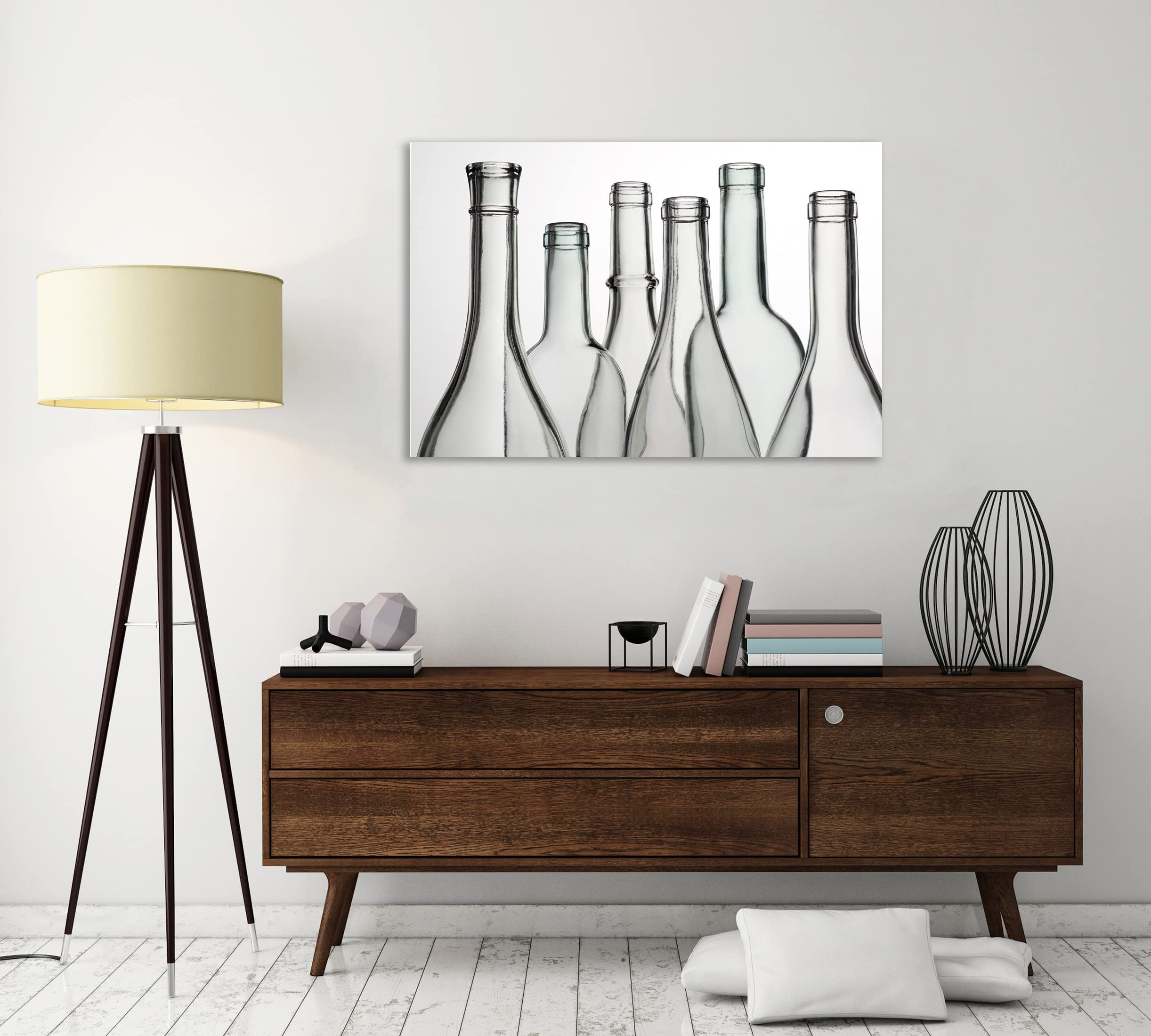 Barry Seidman Empty Bottles Gallery Wrapped Canvas Art Print - 36x24 Inches - Modern Home Decor for Living Room, Bedroom & Office