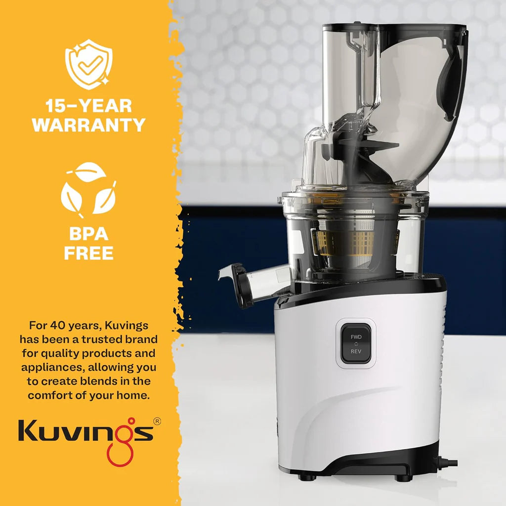 Kuvings Slow Juicer - Cold Press Juicer for Fruits & Vegetables - Quiet & Efficient Masticating Juicer for Healthy Juices - Perfect for Home, Office & Gym Use