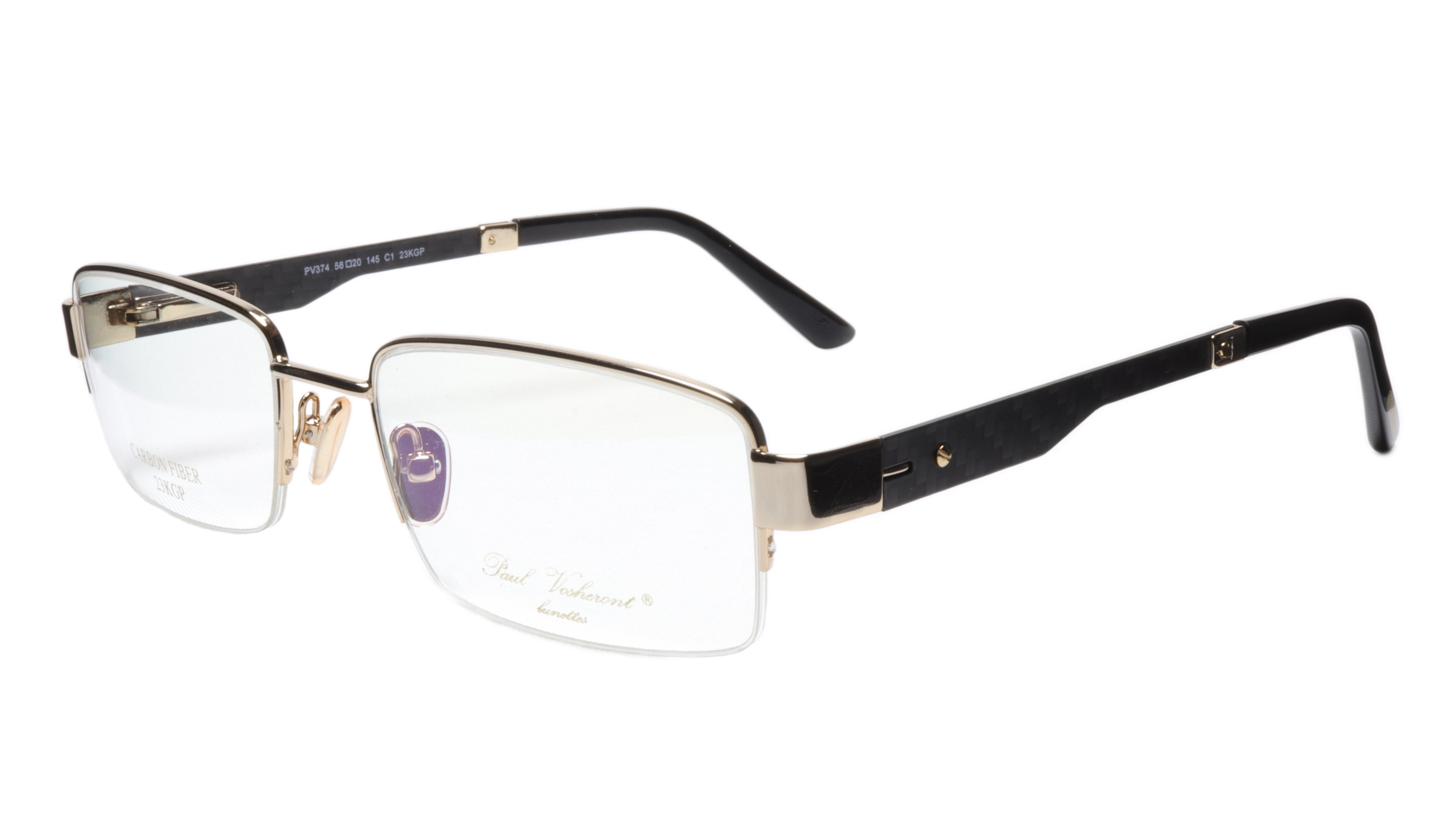 Paul Vosheront PV374 Gold Plated Acetate Eyeglass Frames - Italian Made (56-20-145) - Lightweight & Durable for Work, Reading & Fashion