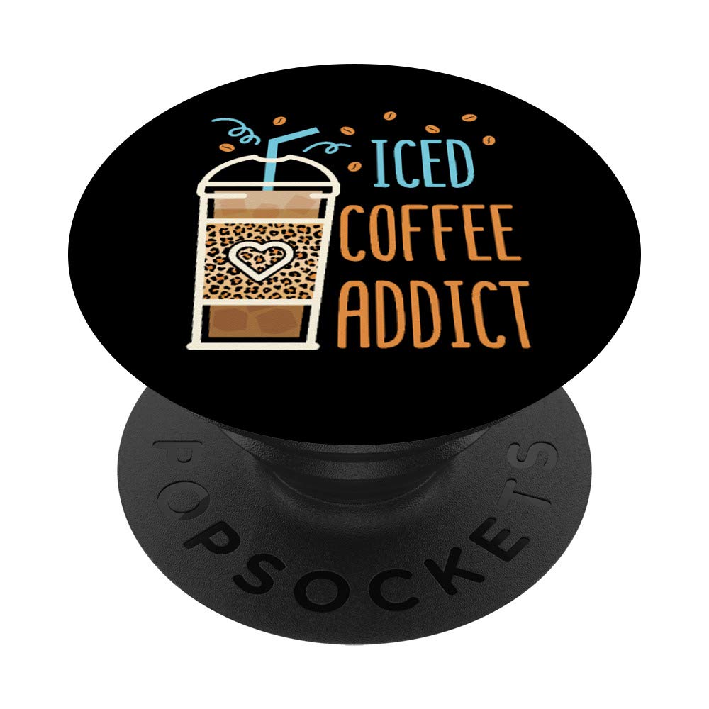 Cold Brew Coffee Lover Swappable PopSocket PopGrip - Iced Coffee Addict Caffeine Gift for Coffee Enthusiasts - Perfect for Phones, Laptops & Travel Mugs