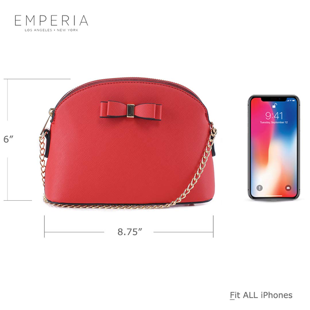 Emperia Small Faux Leather Crossbody Bag for Women - Stylish Dome Shoulder Purse for Daily Use