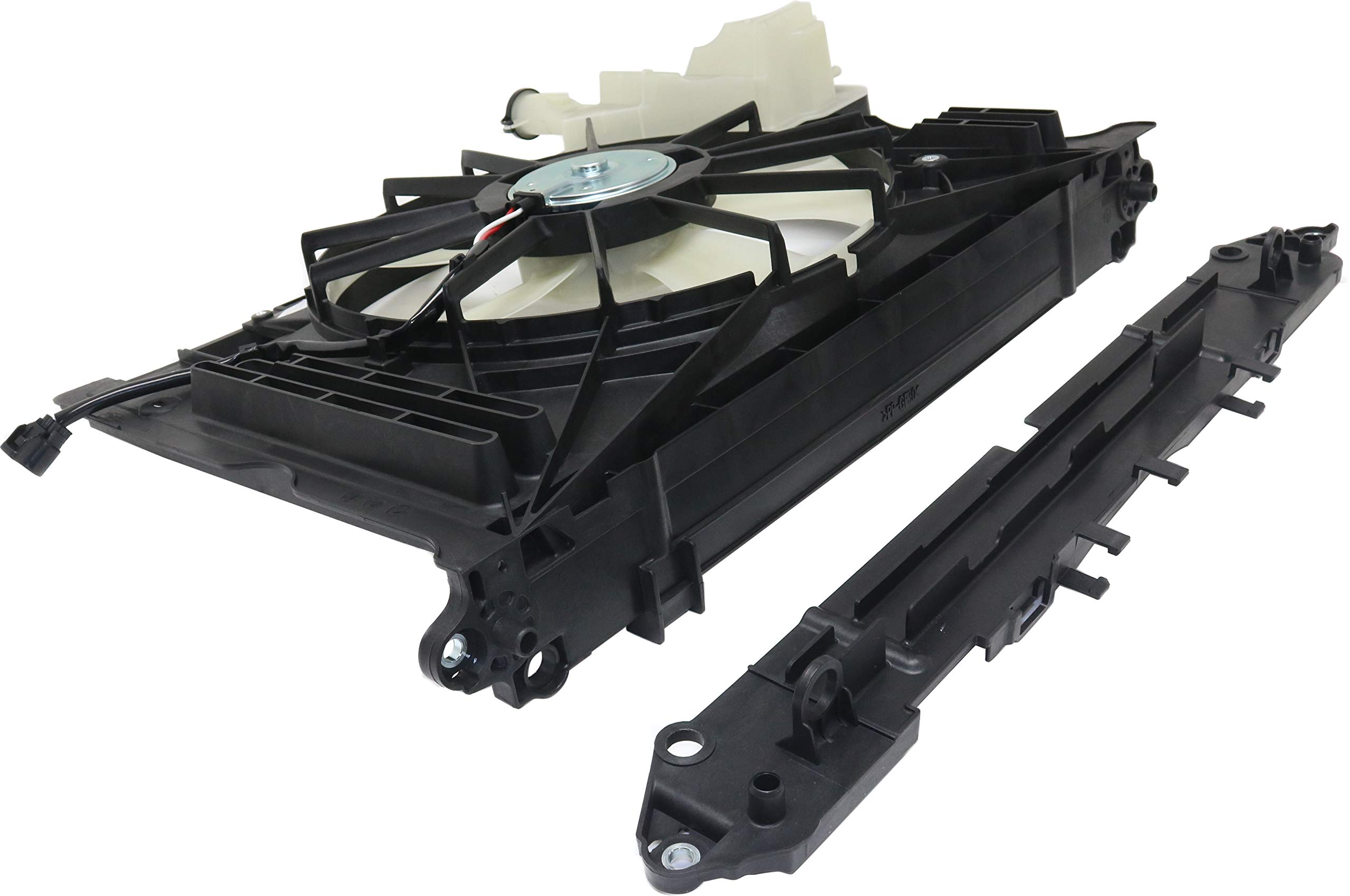 Go-Parts - Radiator Fan Assembly Replacement for Toyota Corolla 2014-2019 (Fits 2015 2016 2017 2018 Models) - Includes Coolant Tank & Upper Panel - Perfect for Engine Cooling System Repair & Maintenance