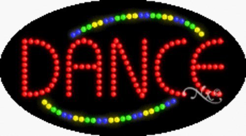 Flashing LED Dance Sign - Animated & Energy Efficient for Parties, Clubs & Events - High Impact Light Up Bar Sign for Nightlife & Entertainment
