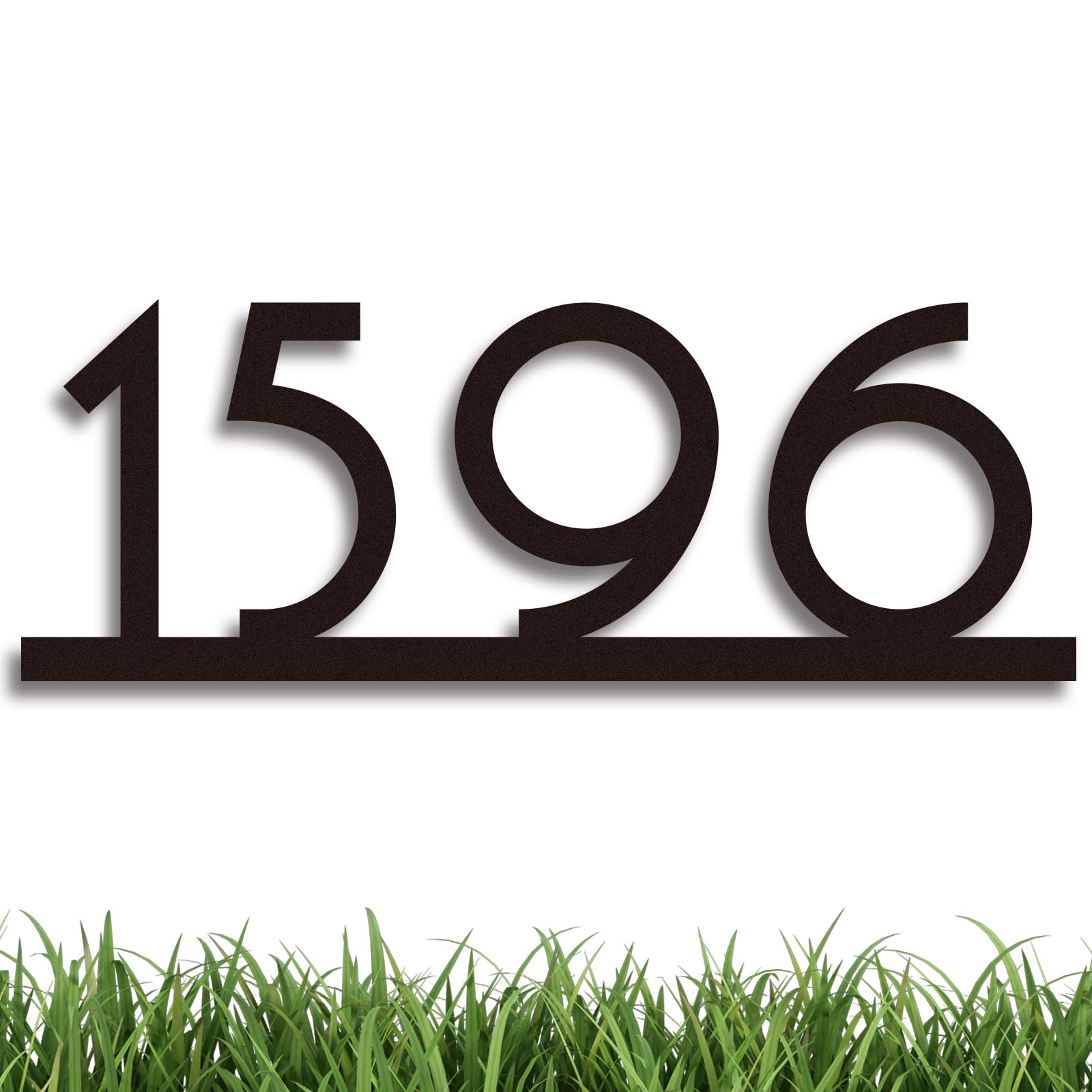 Custom Metal House Numbers for Outdoor - Personalized Modern Address Plaque Sign for Yard & Home - Durable Horizontal House Numbering for Mailbox & Front Door Decoration