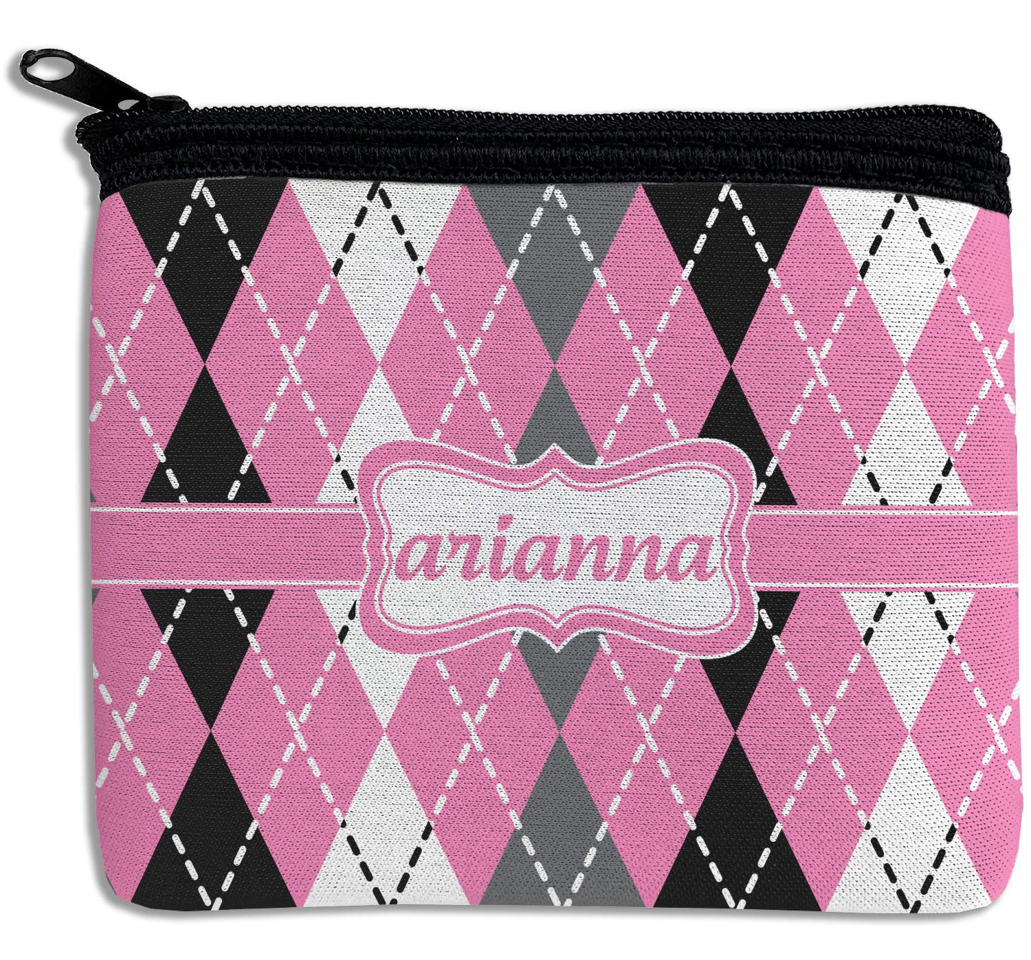 Personalized Argyle Rectangular Coin Purse - Custom Monogram Wallet for Women & Men - Perfect for Travel, Shopping, and Gift Giving