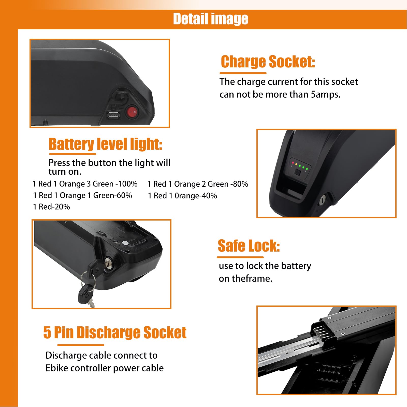 48V 15AH Lithium Electric Bike Battery with 40A BMS - Compatible with 500W 750W 1000W 1200W 1500W Ebike Motors - USB Output, Safety Lock & LED Display - Perfect for Electric Motorcycles, Tricycles & Mountain Bikes - Ideal for Commuting, Off-Road Adventures & Urban Riding