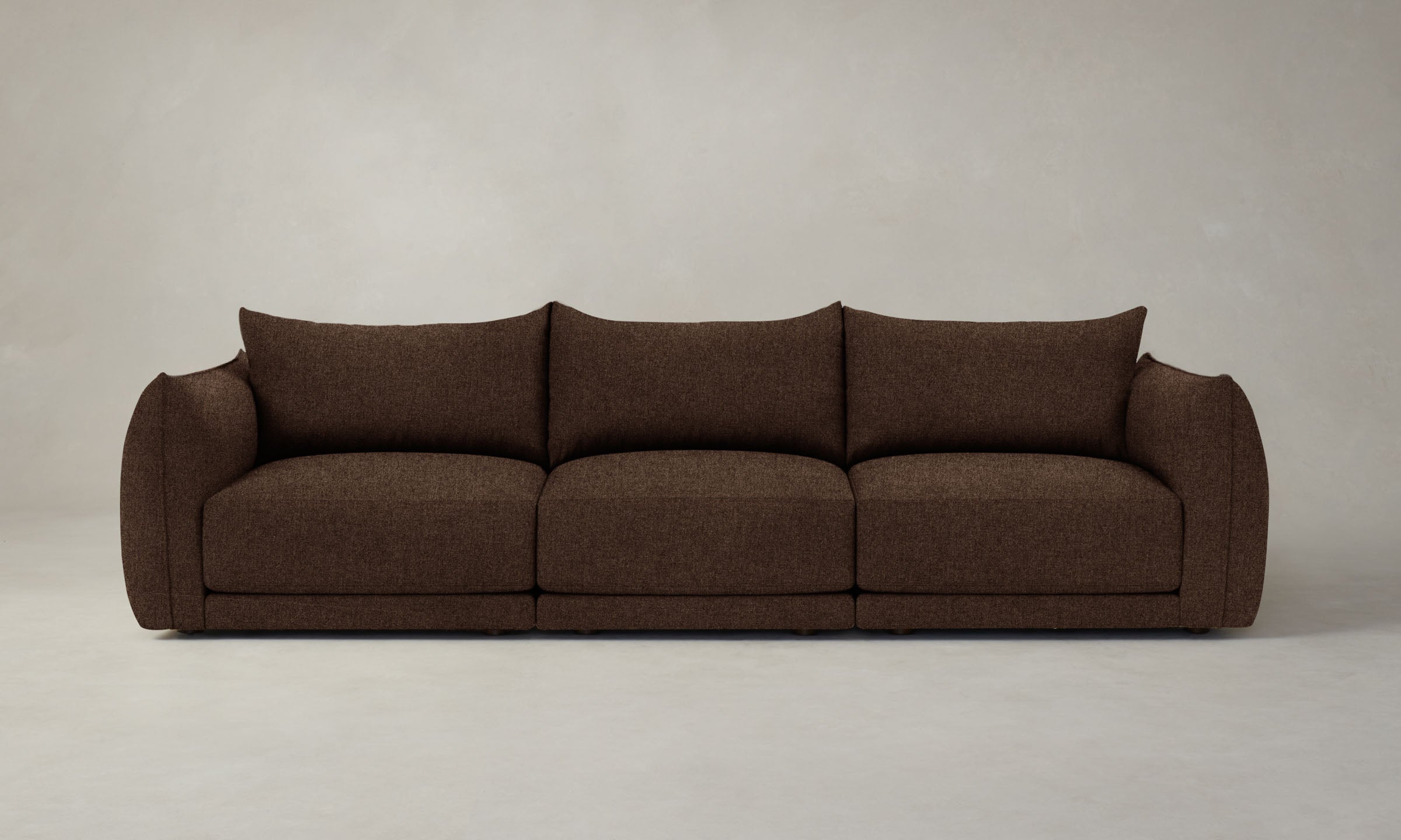 The Jones Modular Sofa - Italian Brushed Wool Cocoa Brown Sectional Couch for Living Room, Lounge & Office | Modern Comfortable Sofa Set for Home Decor