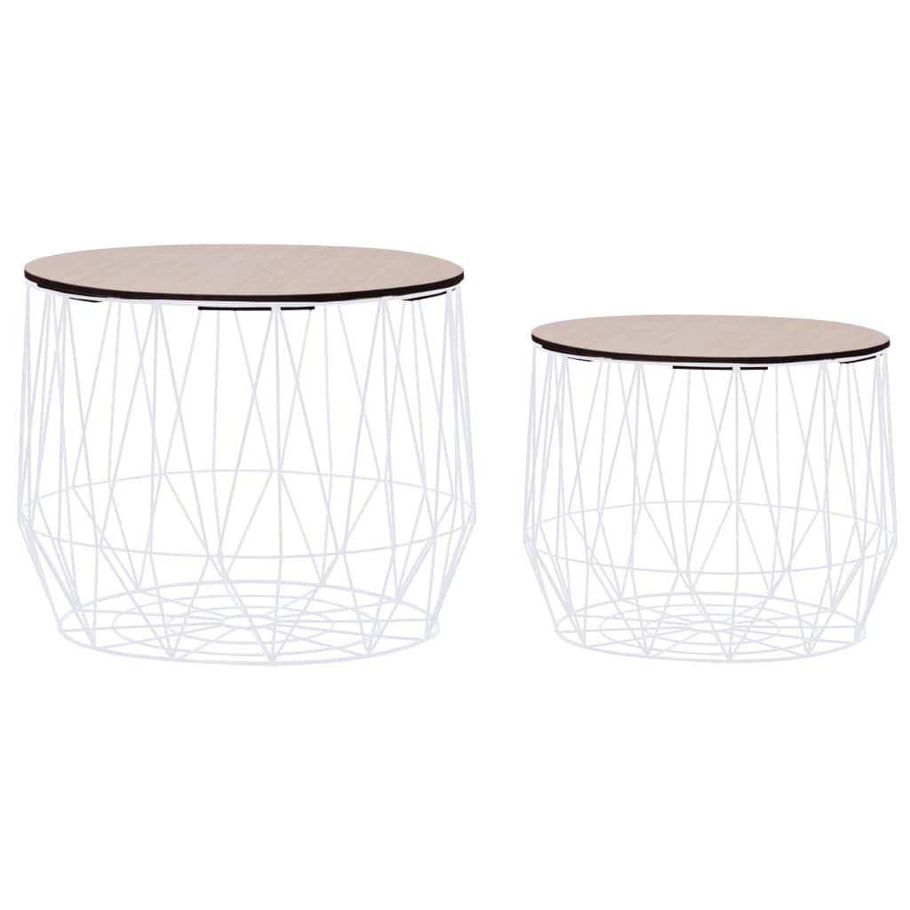 Modern White Coffee Table Set of 2 - Minimalist Living Room Furniture for Small Spaces | Perfect for Apartments, Dorms & Cozy Home Decor