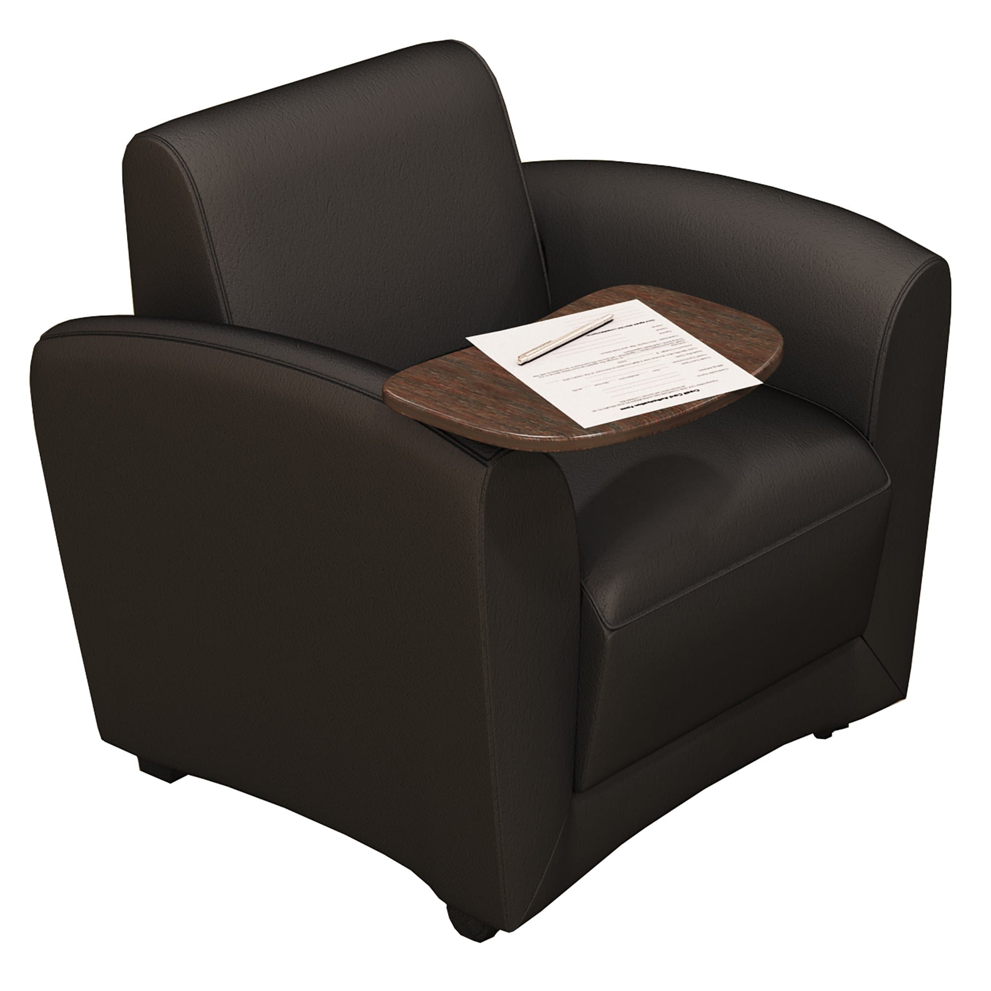 Safco Mayline Mobile Lounge Chair with Writing Tablet - Adjustable Rolling Office Chair for Conference Rooms, Waiting Areas & Home Offices - Ergonomic Design for Comfort & Productivity