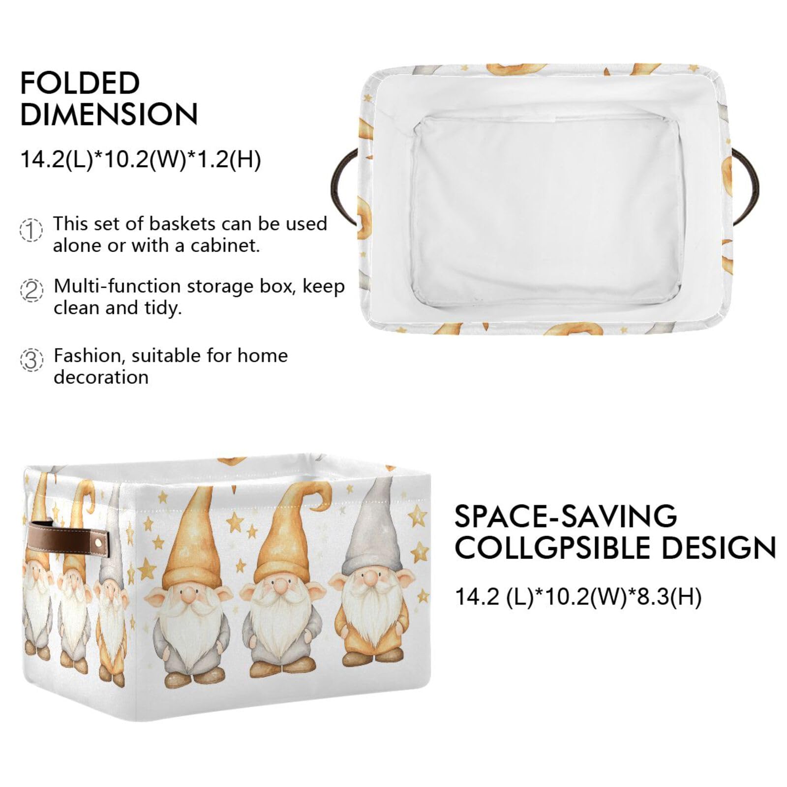 Foldable Large Square Storage Basket Bin with Handles - 2 Pack Multi-Functional Closet Organizer for Toys, Books & Clothes | Perfect for Nursery, Playroom & Bedroom Organization