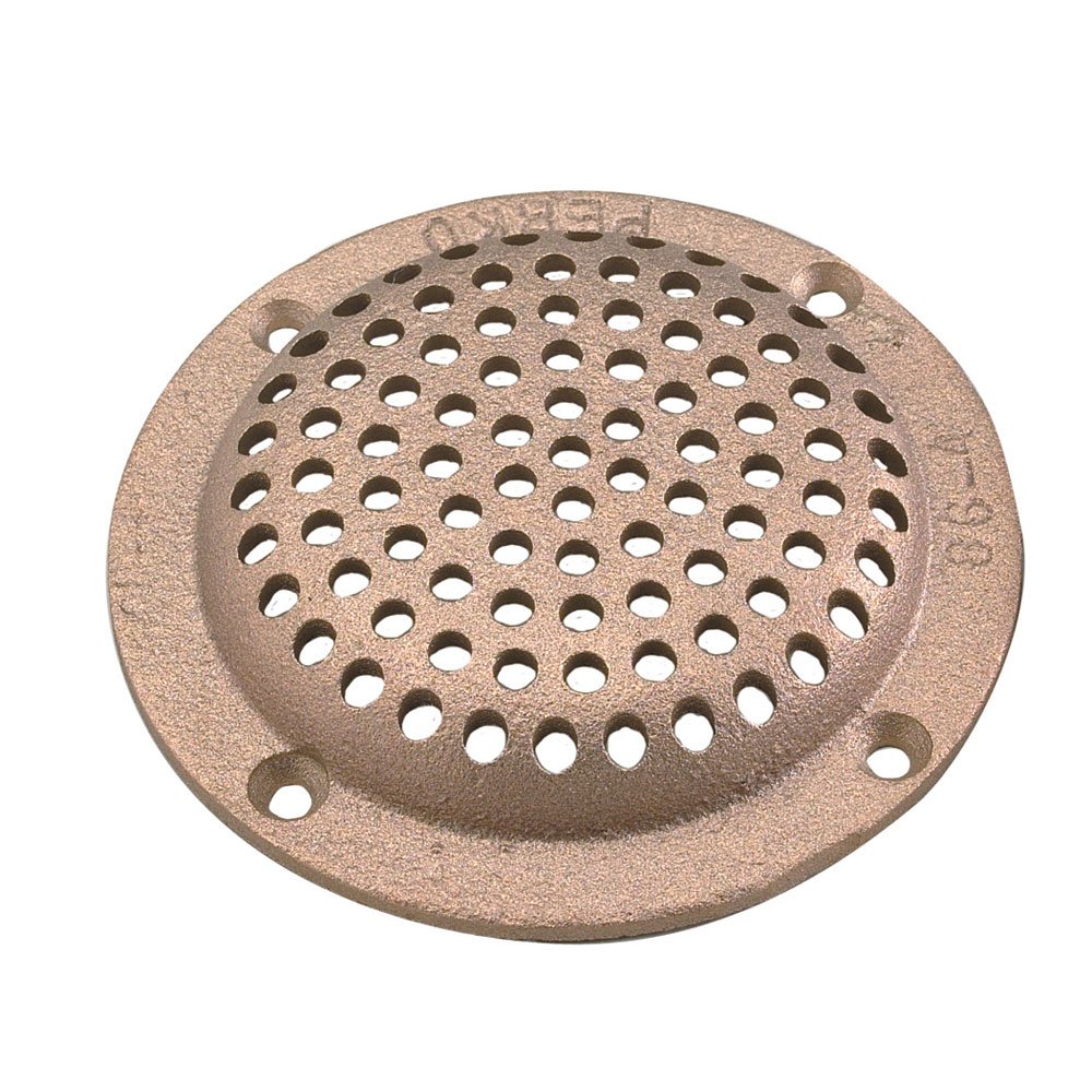 Perko 5-Inch Round Bronze Marine Strainer - USA Made - Perfect for Boat Bilge Pumps & Marine Plumbing Systems