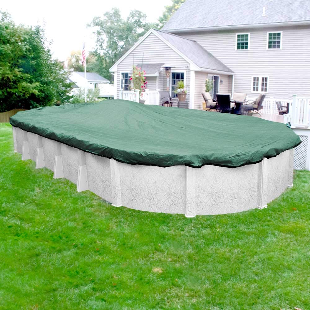 Pool Mate 411625-4 Extreme Mesh Winter Cover for 16x25 ft Oval Above Ground Pools - Heavy Duty Protection for Cold Weather & Snow Loads - Perfect for Winter Pool Maintenance & Off-Season Storage