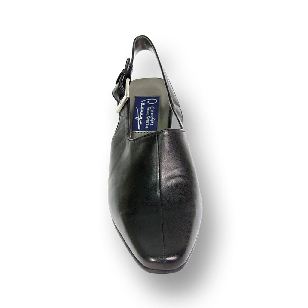 Peerage Zoe Women's Wide Width Leather Slingback Dress Pumps - Comfortable Heels for Work, Wedding & Formal Occasions