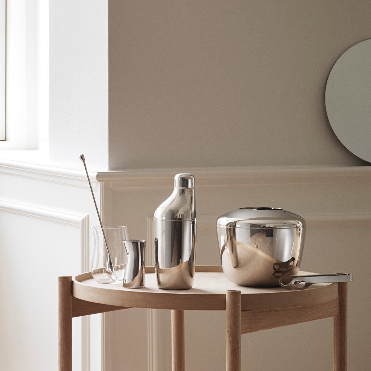 Georg Jensen Sky Cocktail Set of 3 - Premium Silver Barware for Home Entertaining & Party Mixing
