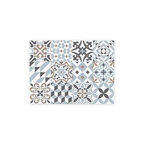 MAMUT Big Design Vinyl Floor Mat - Waterproof & Non-Slip - Eclectic Nordic Pattern (60x80cm/24x32in) - Perfect for Living Room, Bedroom, or Office Decor