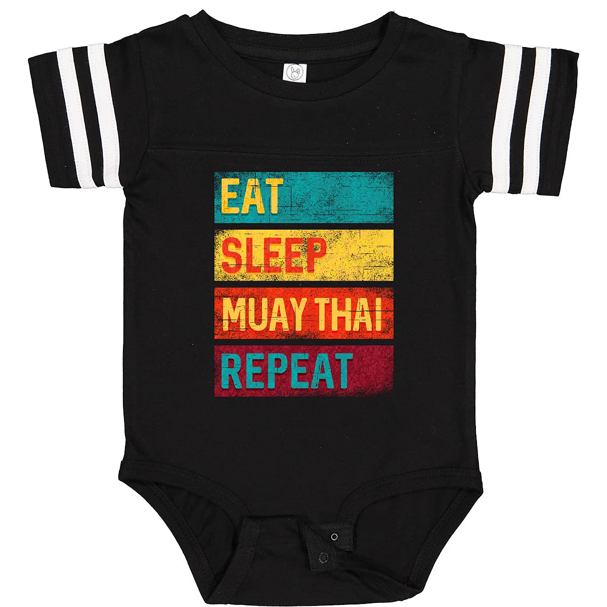 Inktastic Eat Sleep Muay Thai Repeat Baby Bodysuit - Cute Muay Thai Training Outfit for Infants & Toddlers - Perfect for MMA Fans, Gym Days & Thai Boxing Enthusiasts