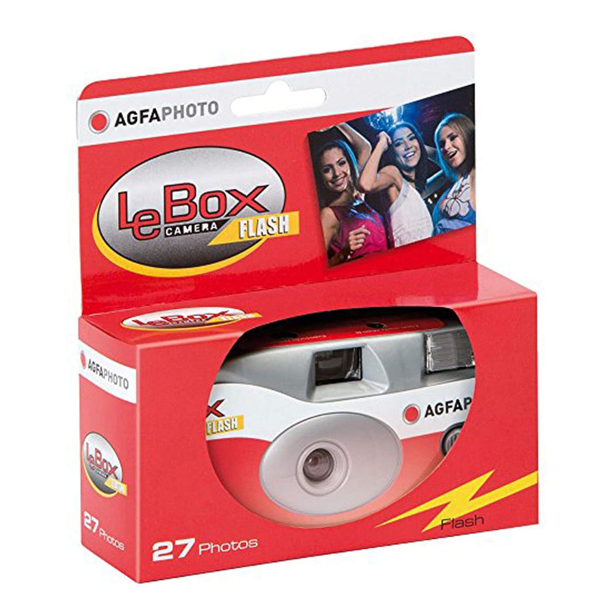 AgfaPhoto Disposable Camera 601020 LeBox APX ISO 400 27 Exposures with Built-in Flash (Expires 04/2023) - Perfect for Weddings, Parties, Travel & Vintage Photography