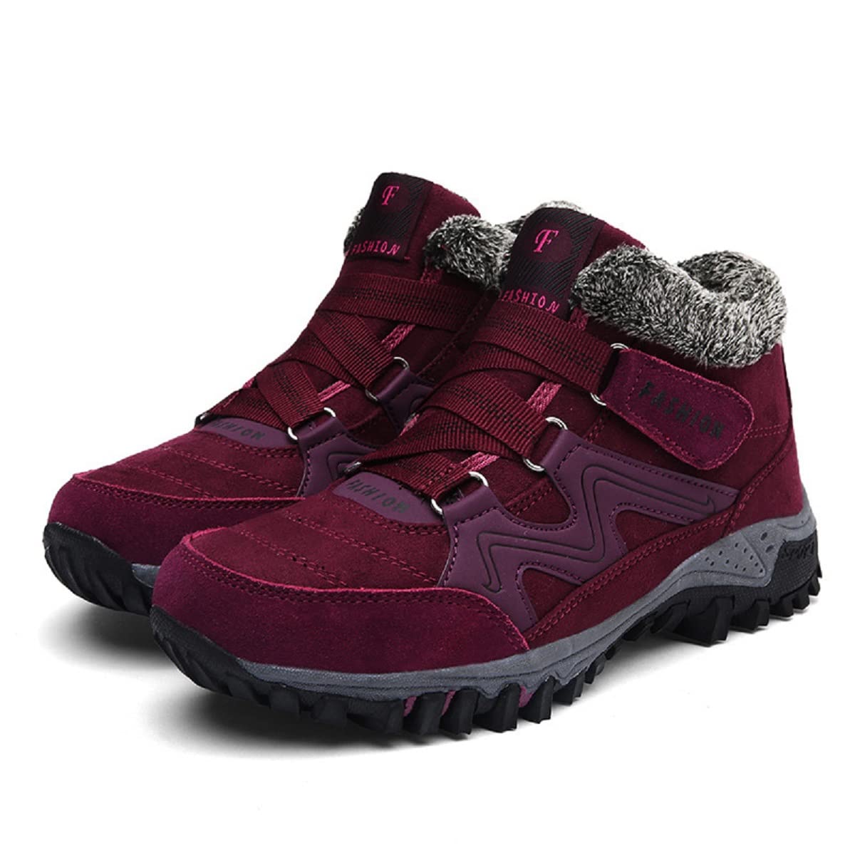 Fleekcomfy Women's Waterproof Snowy Villi Leather Ankle Boots - Non-Slip Winter Hiking Shoes for Trekking & Outdoor Adventures | Perfect for Snowy Trails, Mountain Climbing & Cold Weather Exploration