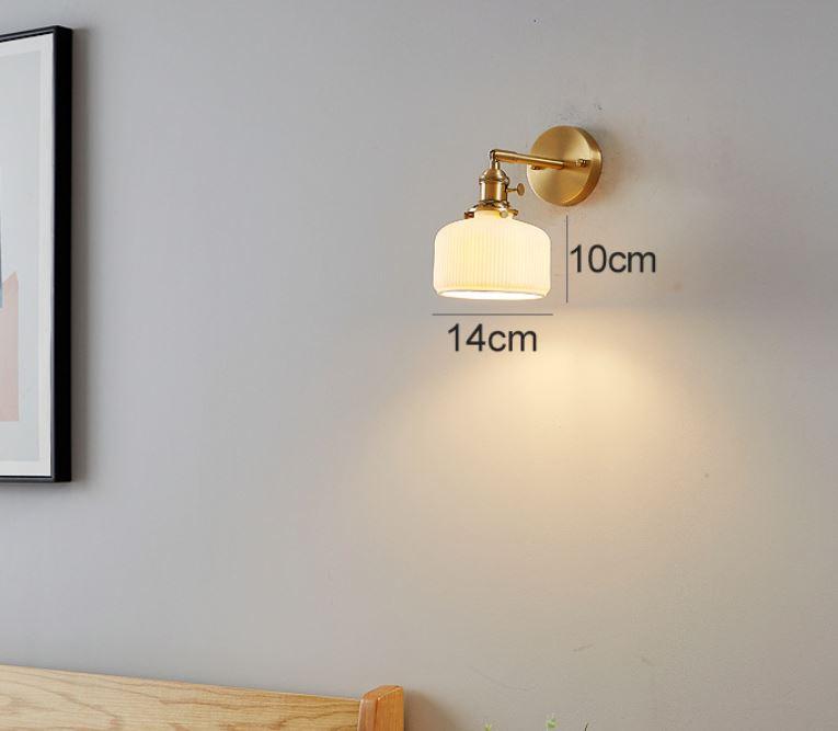Vintage LED Ceramic Wall Sconce Light - Dimmable Outdoor/Indoor Lighting for Porch, Bedroom, and Hallway Decor