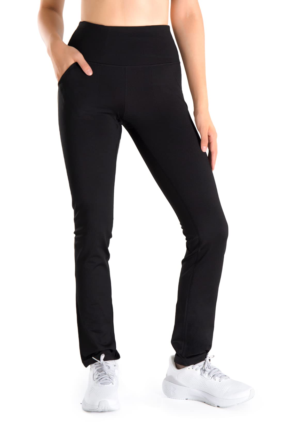 Yogipace Women's Fleece Lined Thermal Pants - Petite/Regular/Tall Sizes, Yoga Straight Leg Winter Trousers with Pockets for Outdoor Activities, Workout & Cold Weather