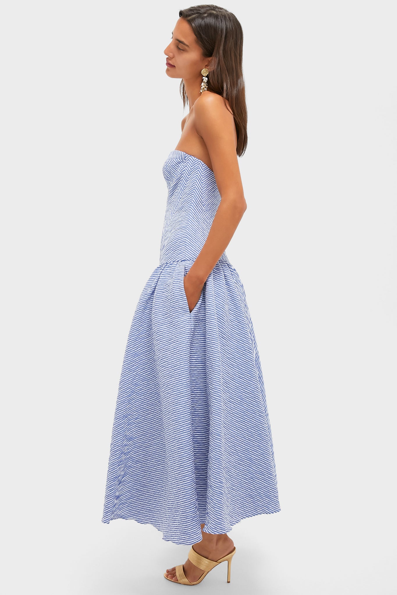 Stylish Blue Stripe Summer Dress for Women - Lightweight & Comfortable Casual Wear - Perfect for Beach, Vacation, and Outdoor Activities