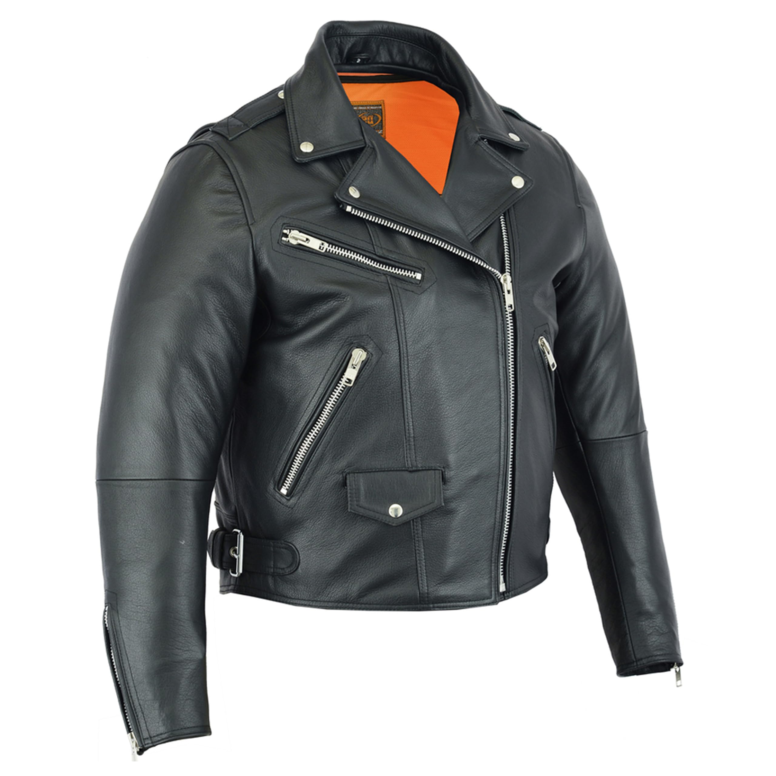Premium Daniel Smart Men's Leather Jacket - Motorcycle Biker Jacket with Reflective Piping & Armory Pockets for Riding, Casual Wear & Outdoor Adventures