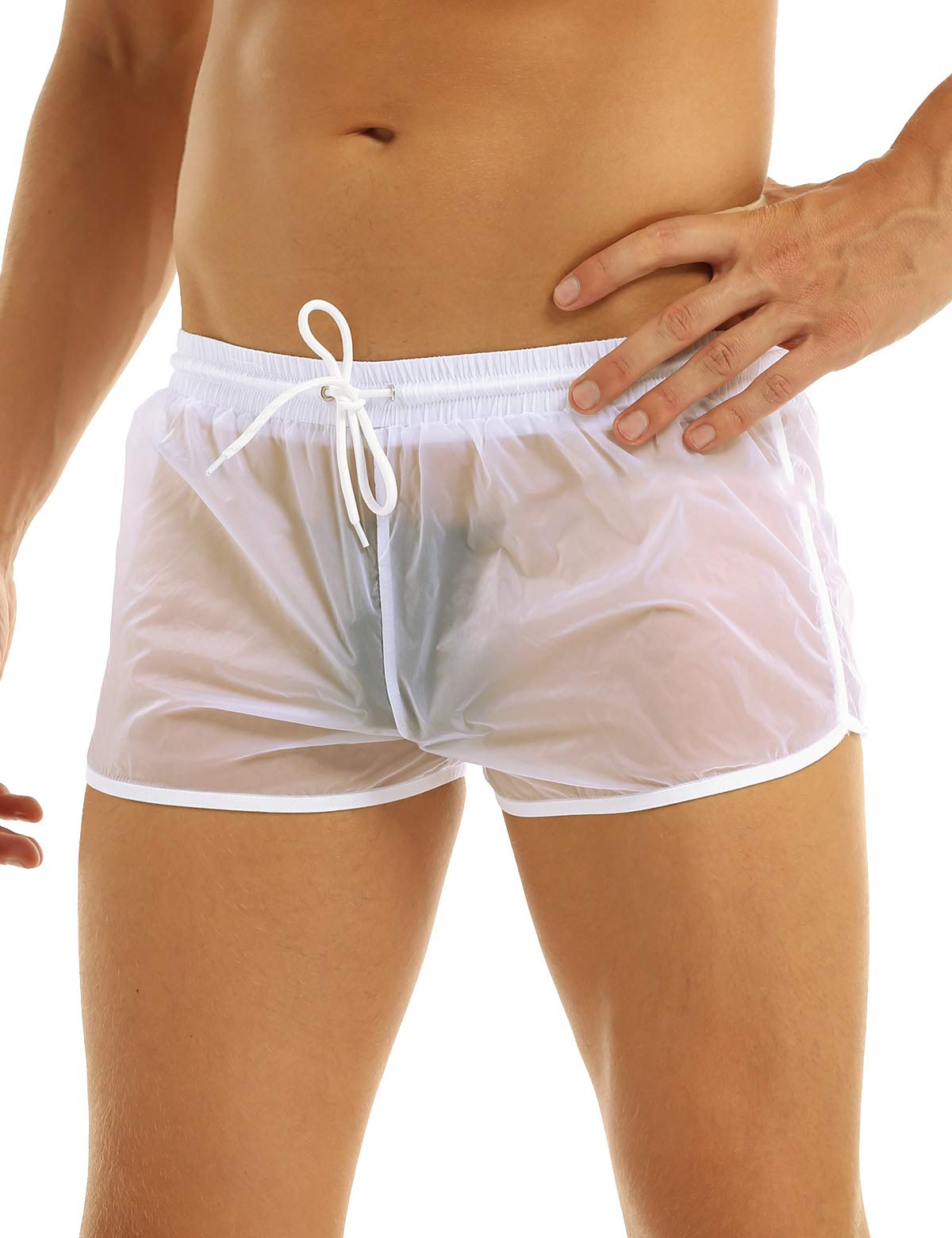 Men's Quick-Dry See-Through Beach Shorts - Breathable Swim Trunks & Loose Water Shorts for Swimming, Surfing & Summer Vacation | Comfortable Underwear & Boxer Shorts Alternative