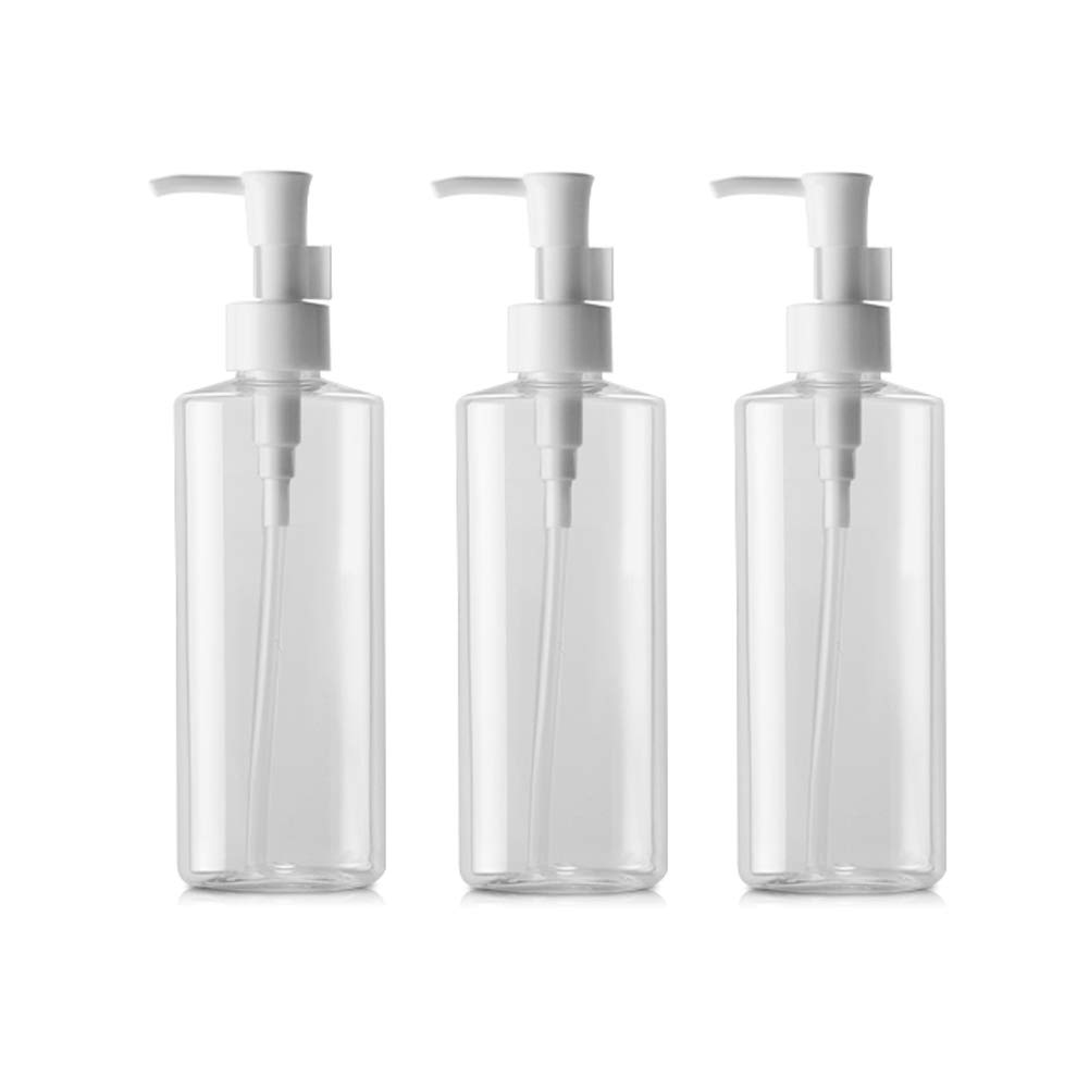 Refillable 50ml Clear Plastic Pump Bottles for Lotion, Cream, Cleansing Oil - Travel-Friendly Cosmetic Dispenser (Pack of 3) | Perfect for Makeup, Skincare & Toiletries Storage at Home or On-The-Go