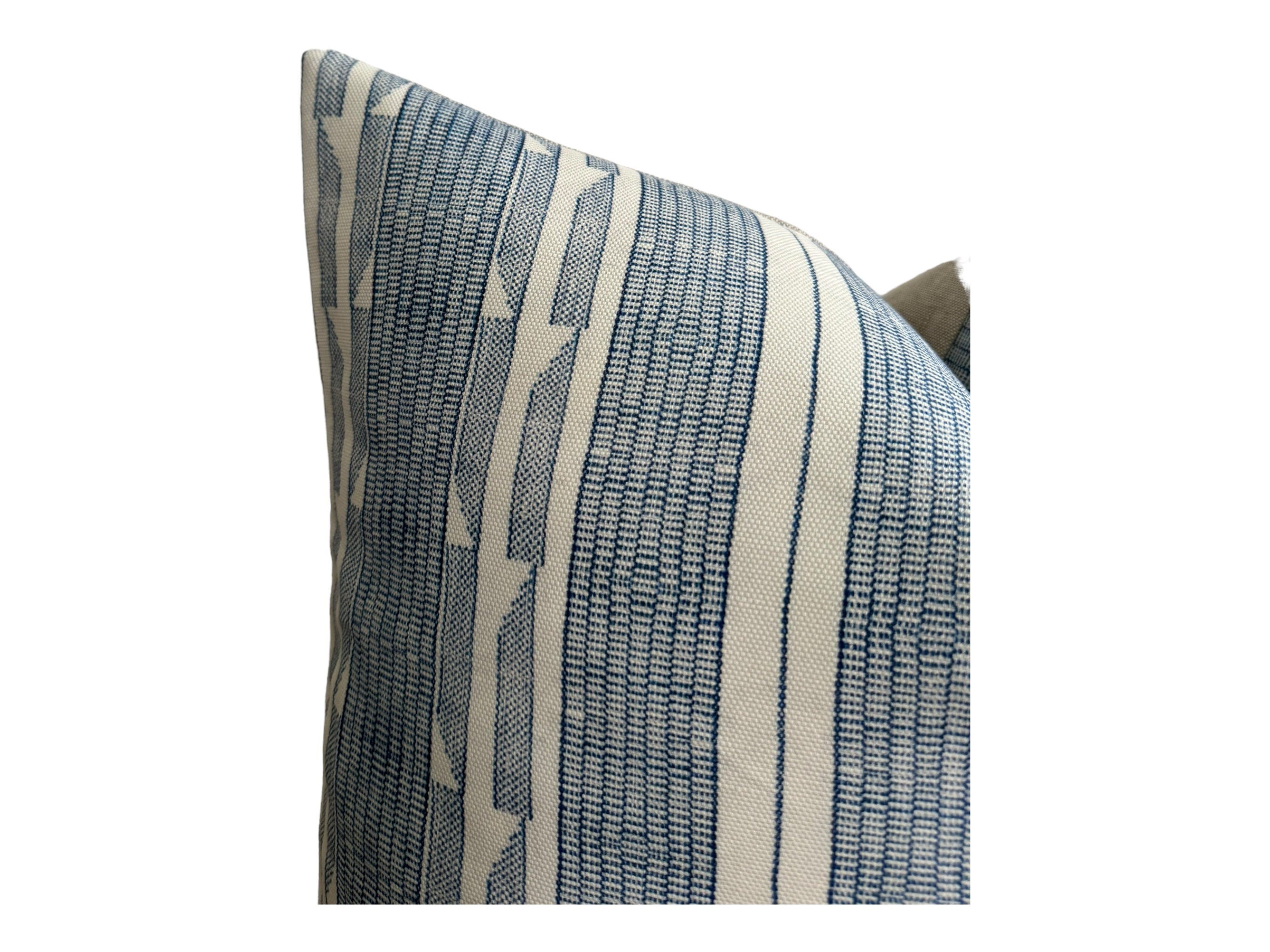 READY TO SHIP Designer Jennifer Shorto Storck Blue Pillow Cover - Luxury Home Decor for Living Room, Bedroom & Sofa