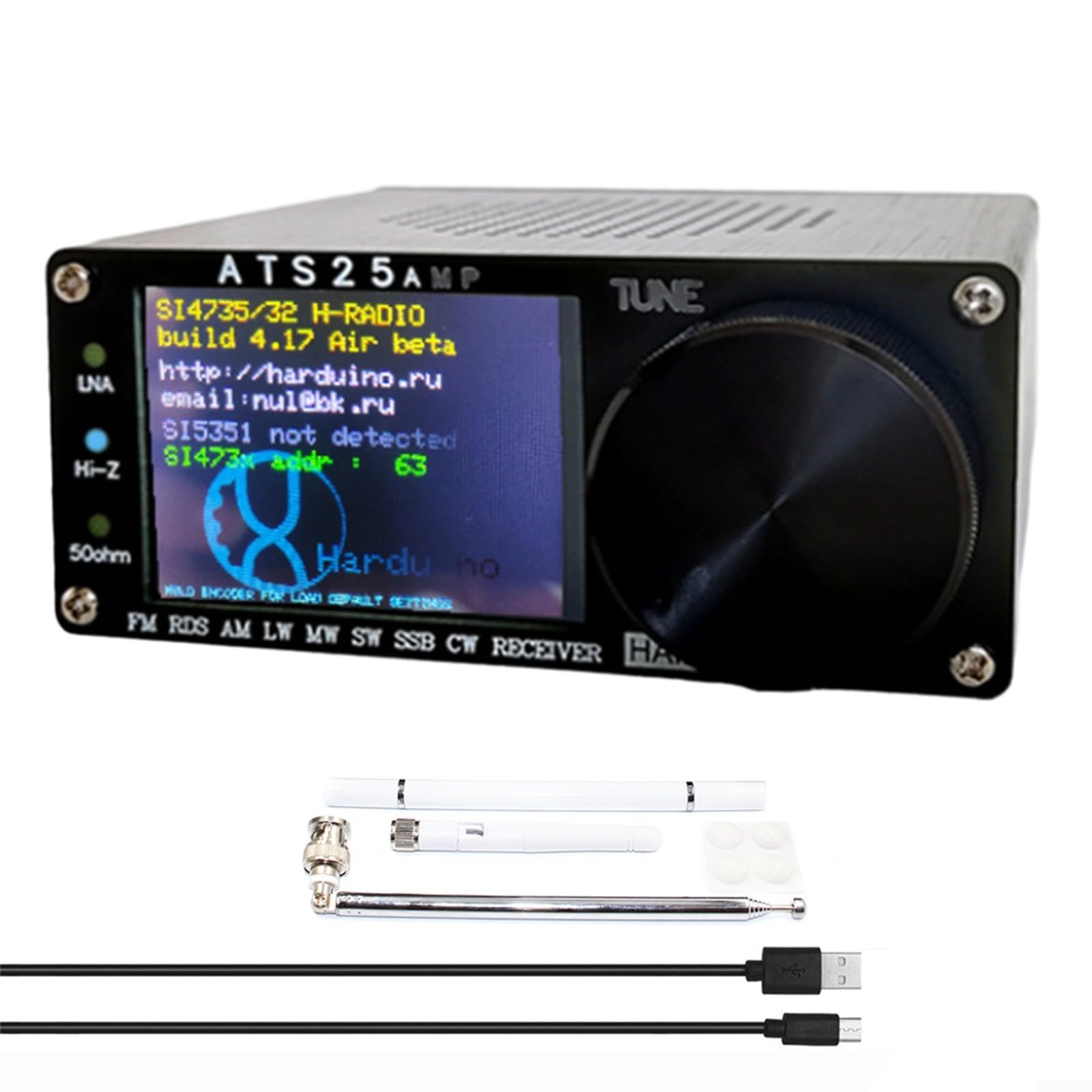 ATS25-AMP Updated V4.17 All-Band Digital Radio Receiver - Portable Shortwave FM AM SSB RDS with Spectrum Scanning DSP - Perfect for Emergency Preparedness, Outdoor Adventures & Radio Enthusiasts