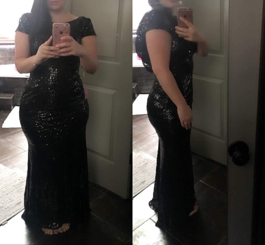MisShow Women's Gold Sequin Mermaid Prom Dress - Elegant Long Evening Gown for Bridesmaids, Formal Events & Cocktail Parties | Perfect for Weddings, Galas & Special Occasions
