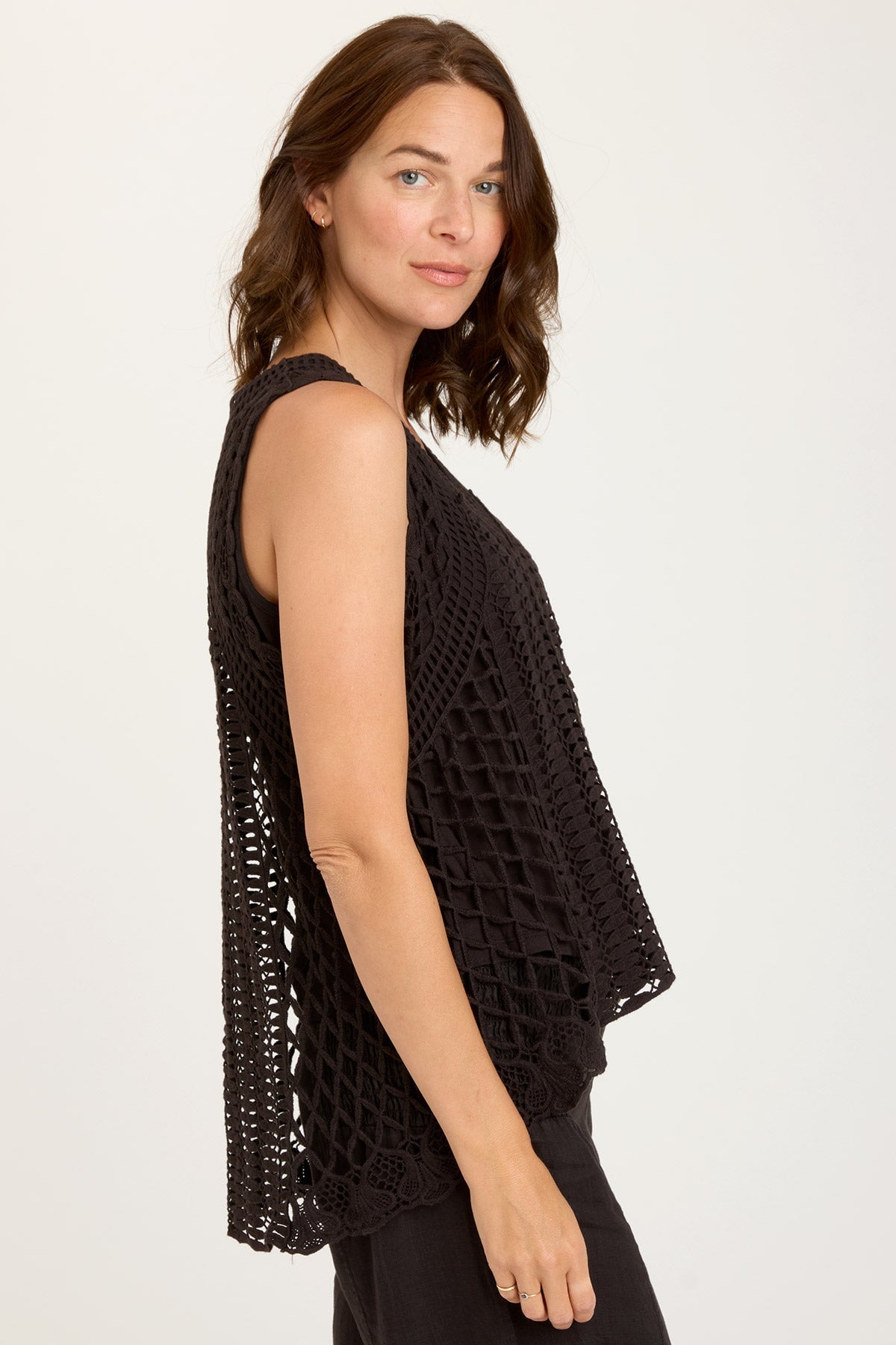Rue Tank Top for Women - Soft Stretch Black Camisole - Perfect for Layering, Yoga, and Casual Outfits