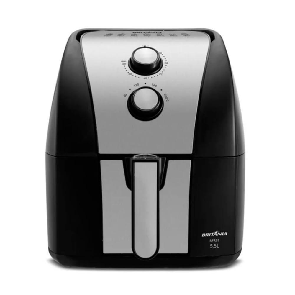 Britânia 5.5L Air Fryer 1500W Gold BFR51 220V – Healthy Oil-Free Cooking for Family Meals, Snacks & Quick Meals