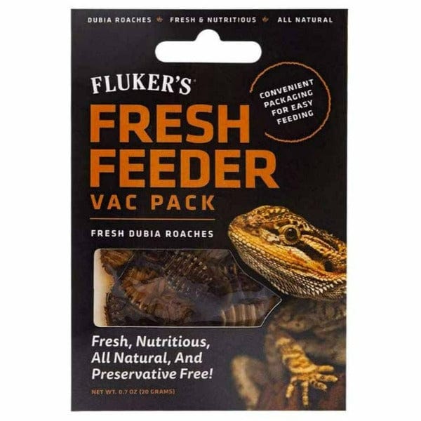 Premium Fluker's Fresh Dubia Roaches Vacuum Sealed Pack - Nutritious Live Food for Reptiles, Amphibians & Birds - Ideal for Bearded Dragons, Geckos & Chameleons