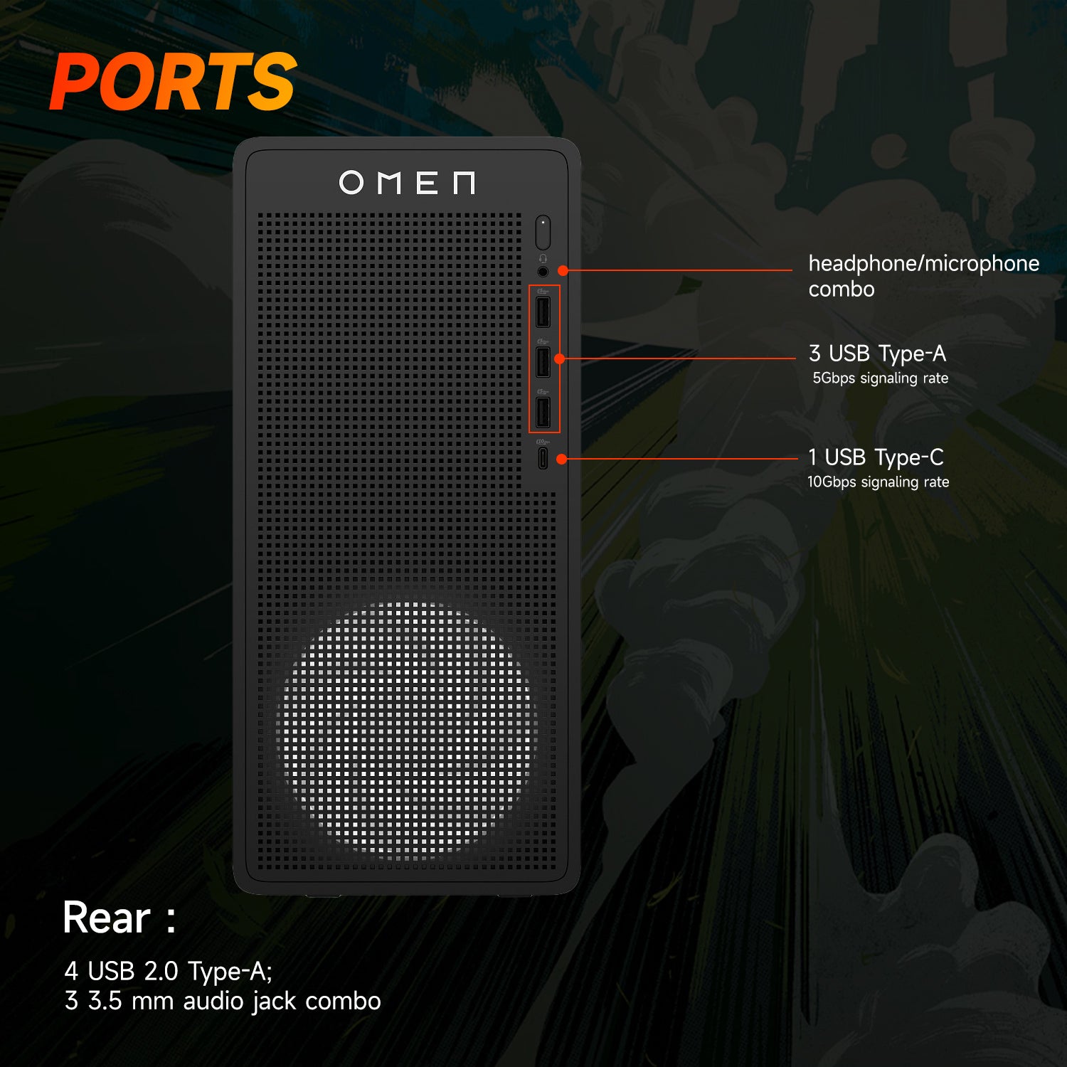 HP Omen 16L Gaming Desktop PC - Intel Core i7, 8GB RAM, NVIDIA GeForce RTX 4060, 512GB SSD, Windows 11 Home (Black) - Perfect for High-Performance Gaming, Streaming & Content Creation