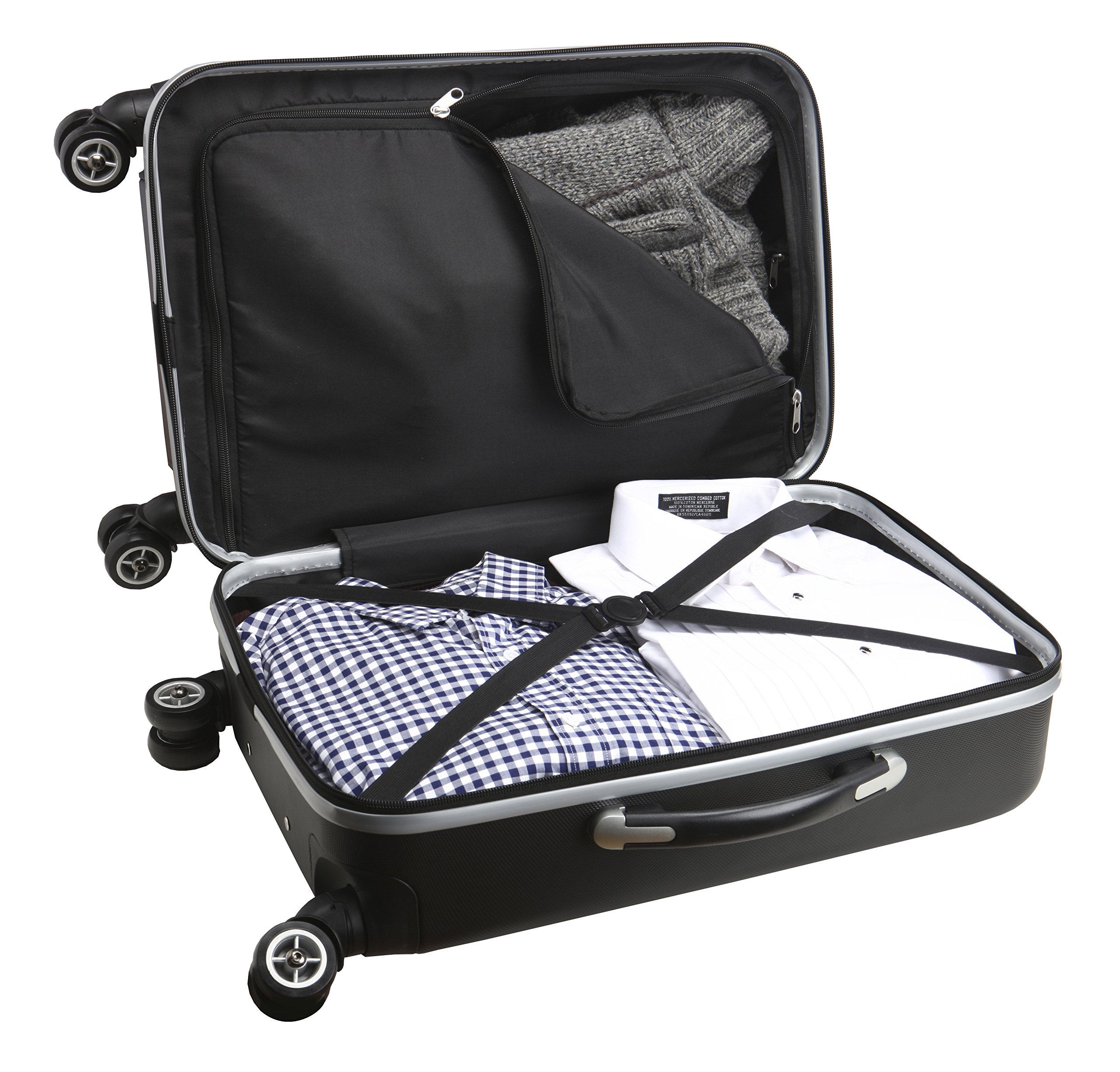 NBA Brooklyn Nets Spinner Carry-On Luggage - Durable Hardcase Suitcase with 360° Wheels for Travel, Gym & Business Trips