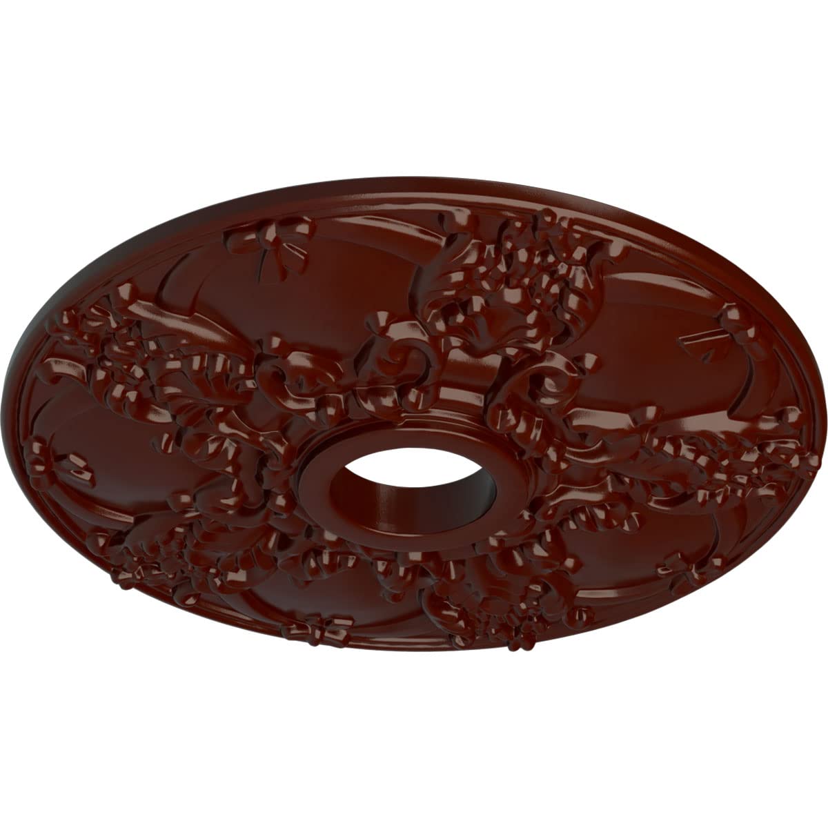 Ekena Millwork Norwich 18 Inch Ceiling Medallion - Hand-Painted Brushed Mahogany Finish, 18