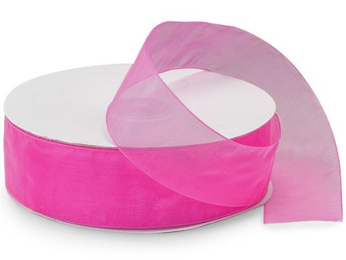 PRETTY PINK Simply Sheer Ribbon 1-1/2 Inch x 100 Yards - 100% Nylon Craft Ribbon (5 Pack Bulk) for Gift Wrapping, Wedding Decorations & DIY Crafts