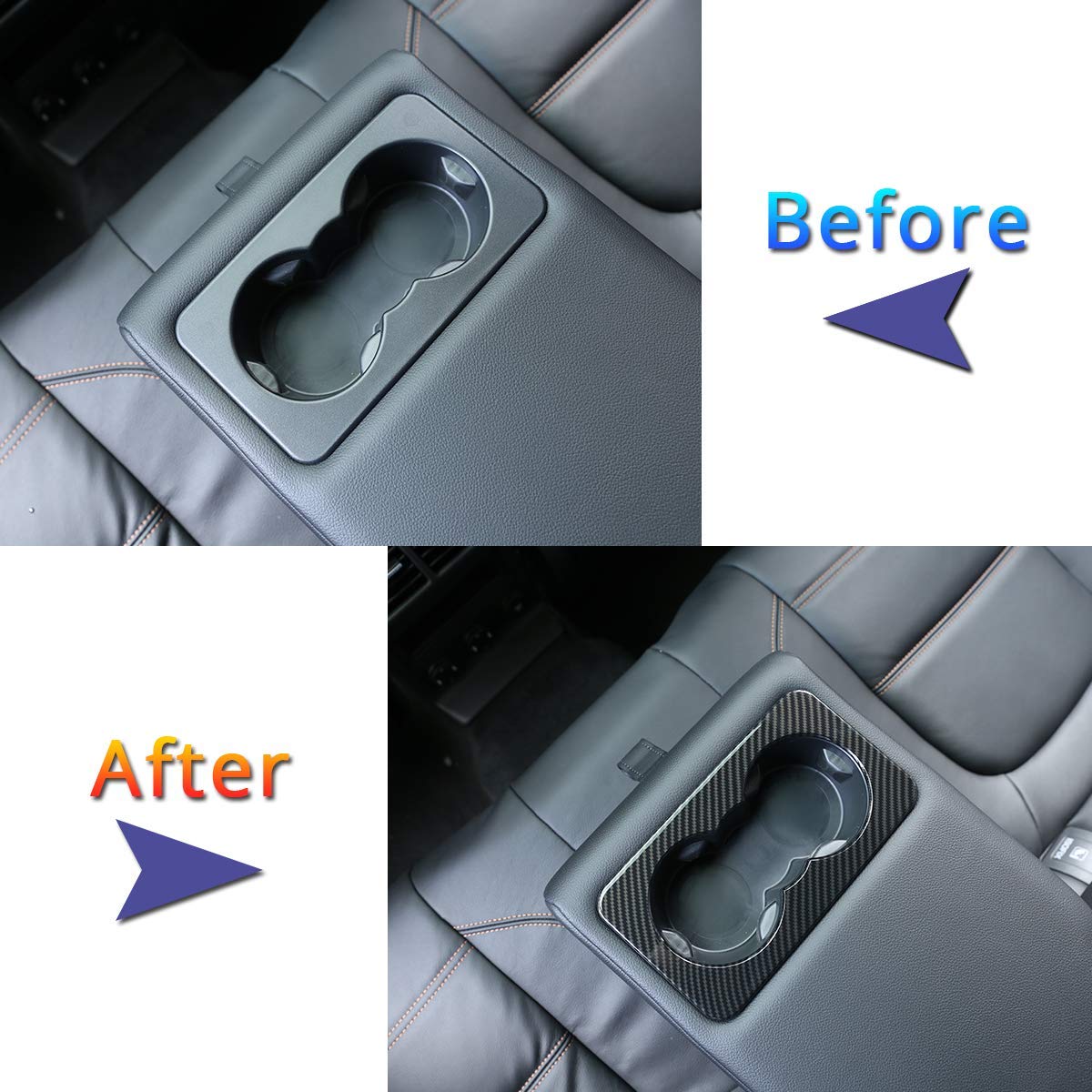 Carbon Fiber Car Rear Seat Cup Holder Cover Trim for Jaguar F-Pace X761 XE X760 XF X260 - Auto Accessories for Luxury Car Interior Upgrade & Organization