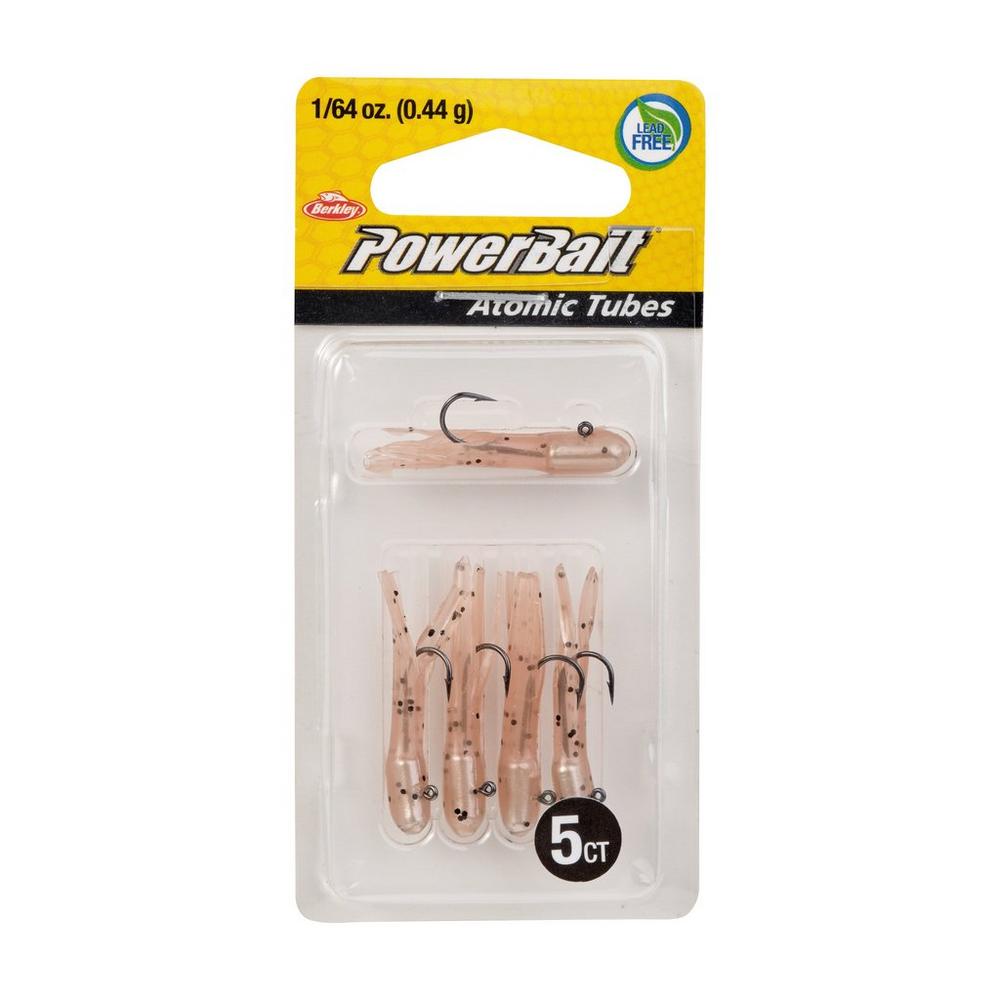 Berkley PowerBait Pre Rigged Atomic Tubes Fishing Lures - 5 Pack for Bass, Trout & Panfish - Perfect for Freshwater & Saltwater Fishing