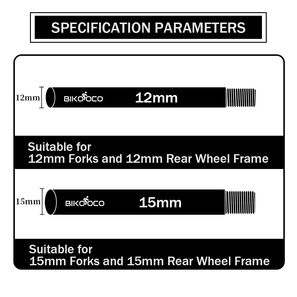 15mm x 100mm/110mm Bike Thru Axle Adapter with Handle - Quick Release Hub Converter for Rockshox & Boost Forks - Perfect for Mountain Biking and Cycling Upgrades