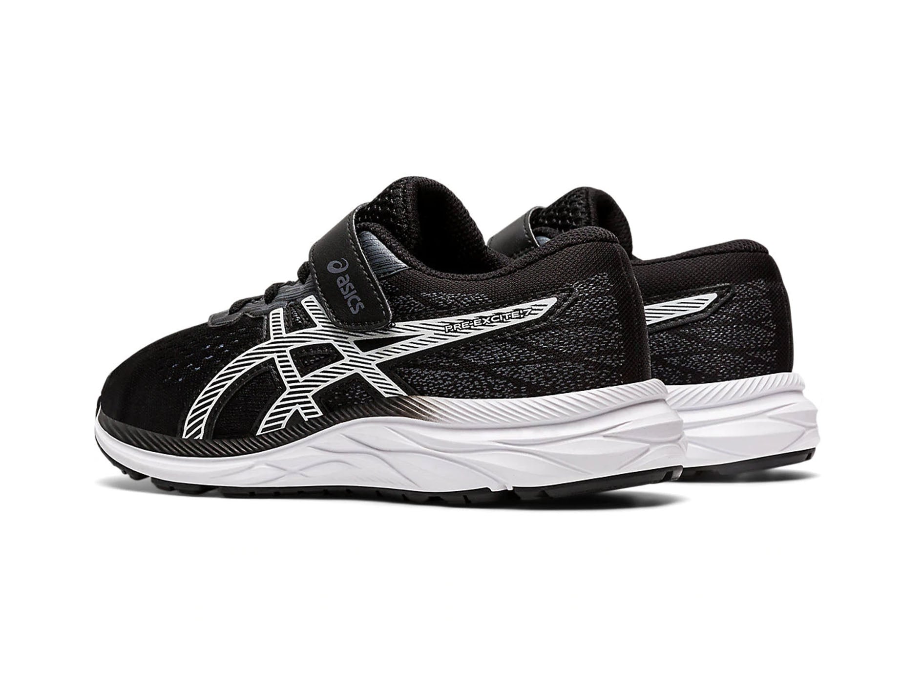 ASICS Junior Pre Excite 7 PS Kids Running Shoes - Black/White (1014A101-001) | Lightweight Athletic Sneakers for Boys & Girls | Perfect for School, Training & Daily Activities