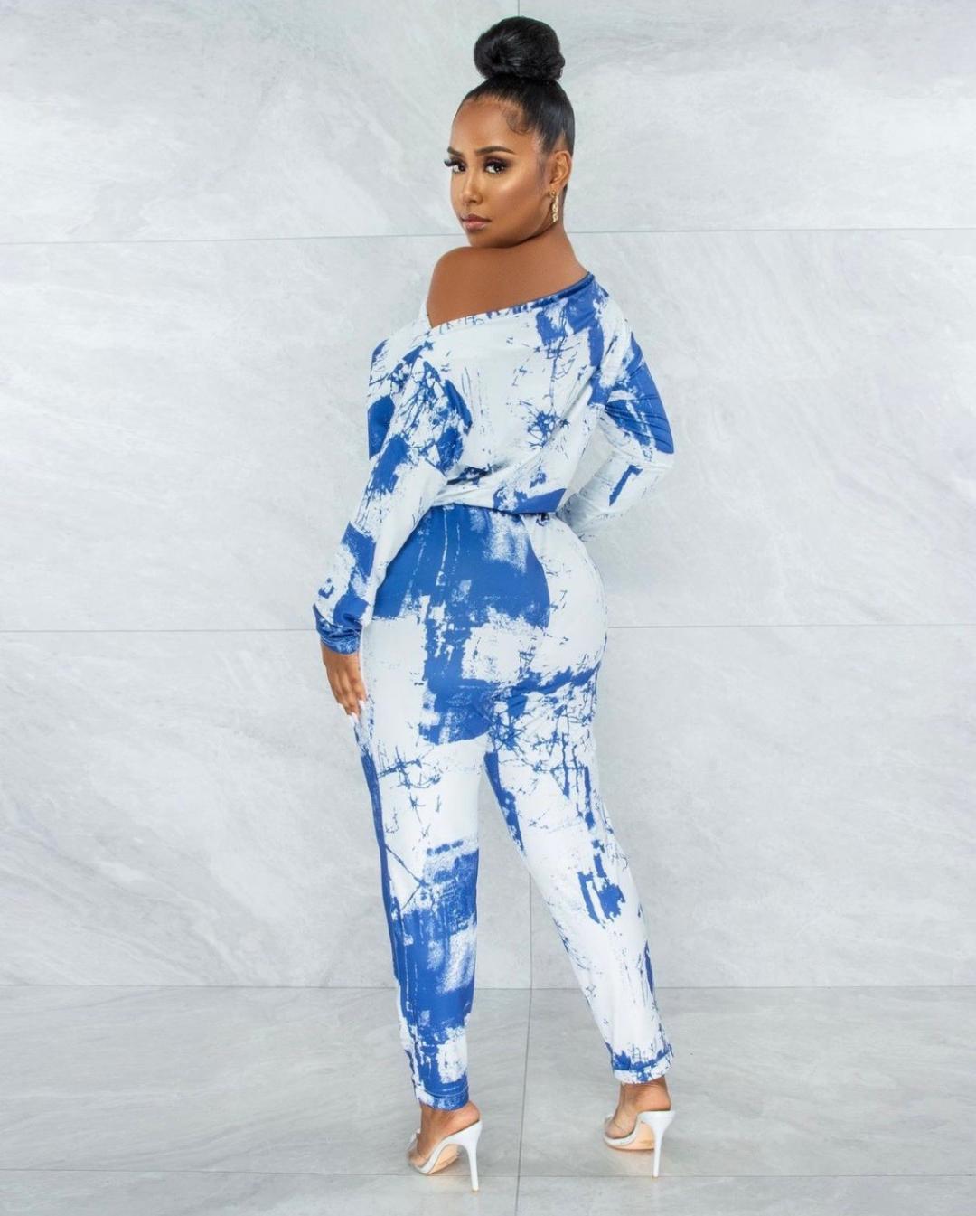 Stylish Blue and White Jumpsuit for Women | Trendy One-Piece Romper | Perfect for Casual Outings, Beach Vacations & Summer Fashion