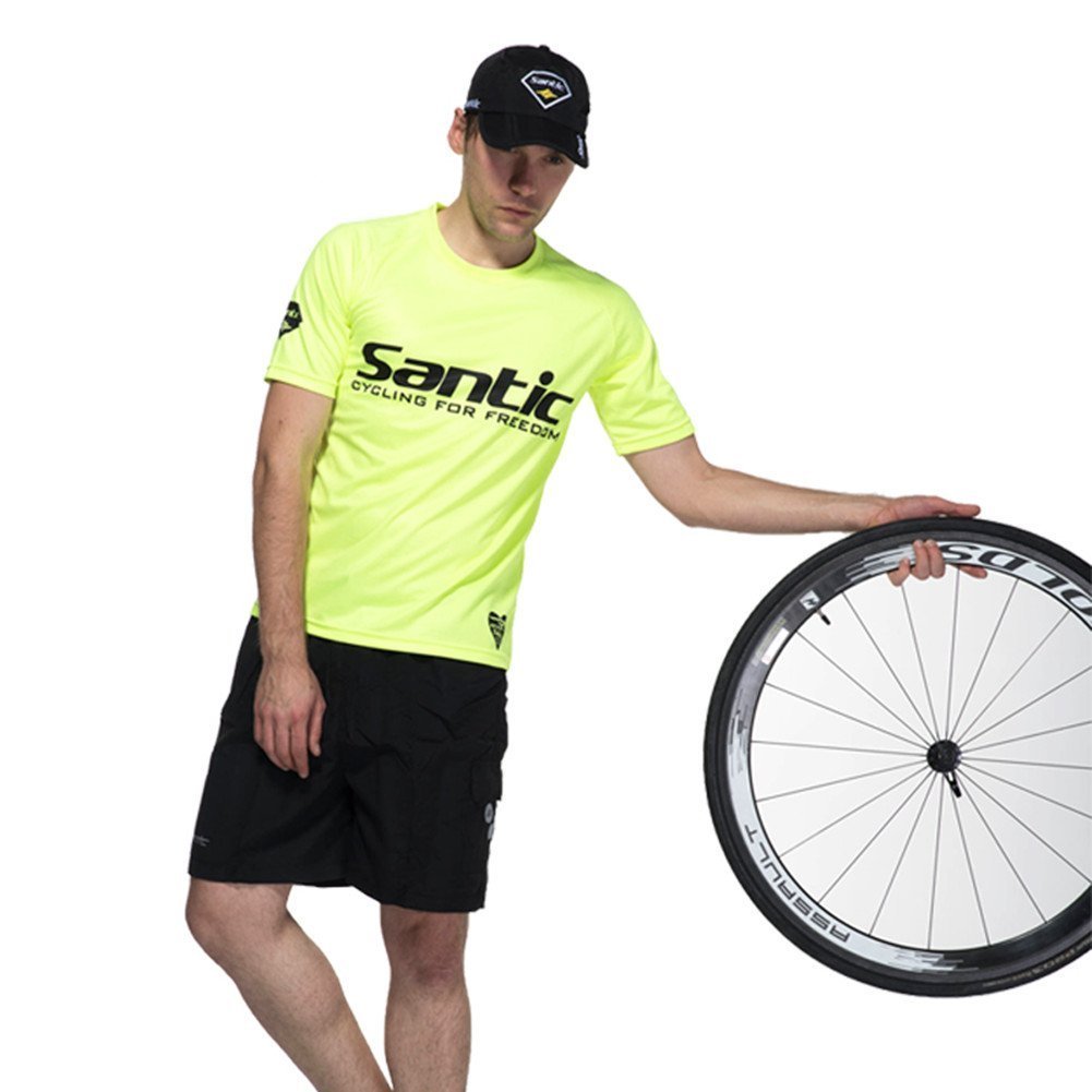 Santic Men's Cycling Shorts - Breathable Padded Bike Shorts for Men, Comfortable & Moisture-Wicking Bicycle Shorts for Road & Mountain Biking | Perfect for Cycling, Spinning & Training