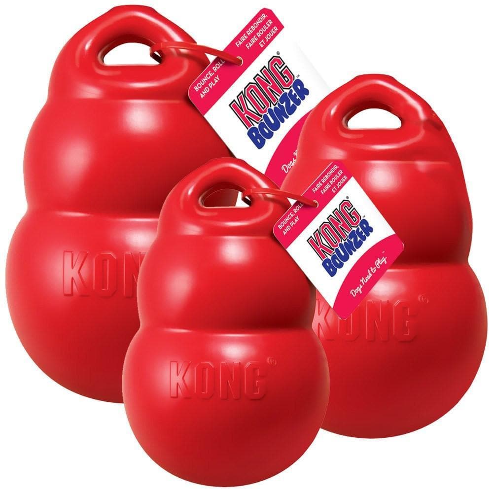 Kong Bounzer Dog Toy - Durable Chew-Resistant Rubber Bouncing Ball for Dogs (3 Sizes) - Perfect for Fetch, Training, and Playtime Indoors or Outdoors
