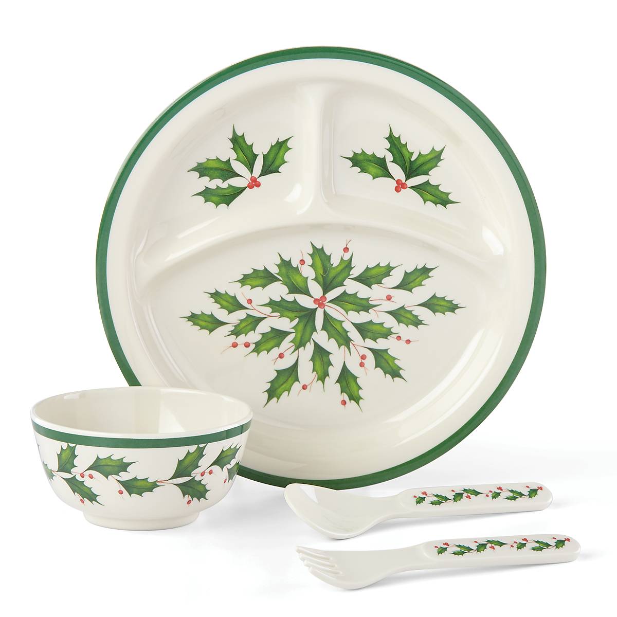 **4-Piece Holiday Children's Dinner Set - Festive Tableware for Kids' Christmas & Thanksgiving Meals**